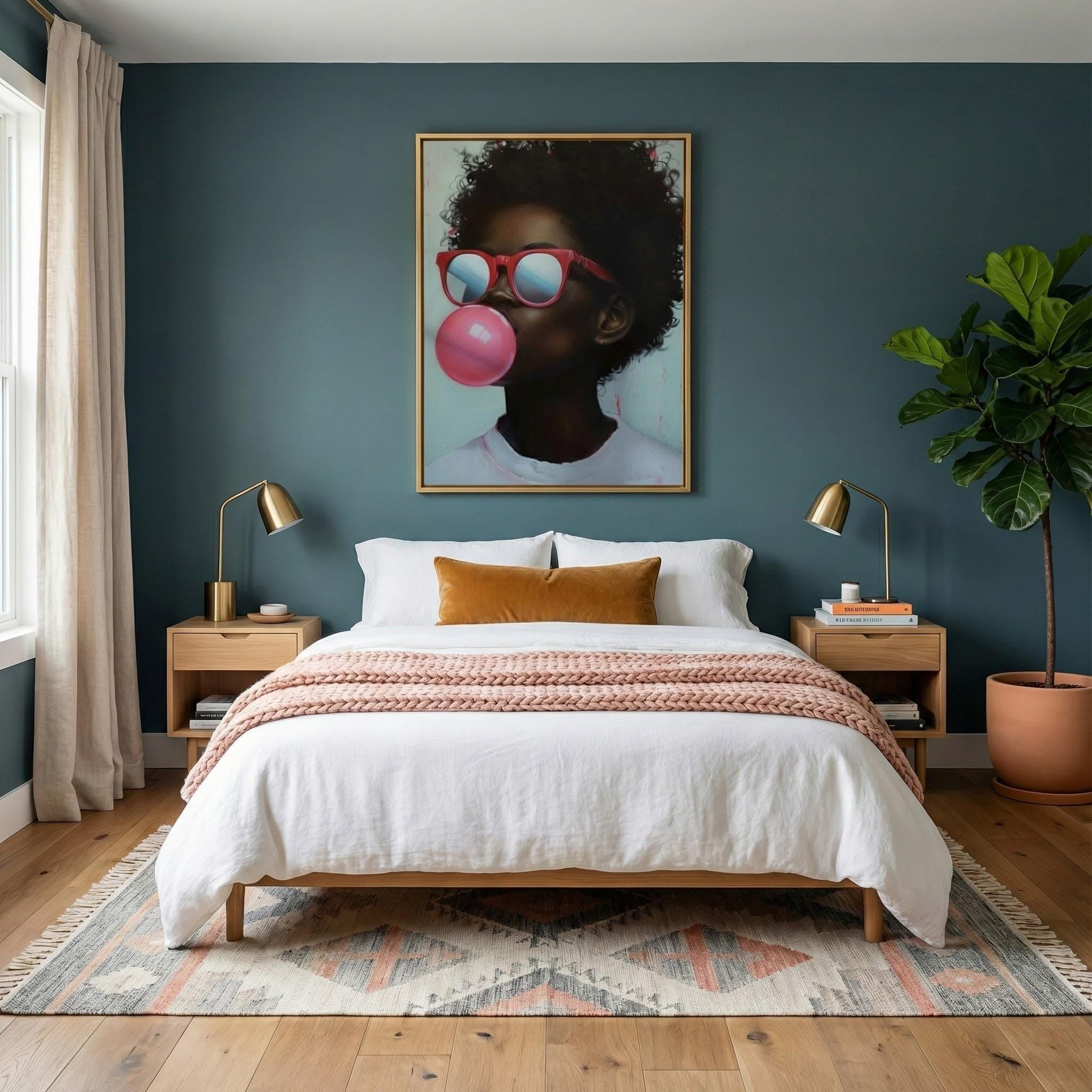 Bold Identity Wall Art: Colorful African American Portrait (Canvas or Print)