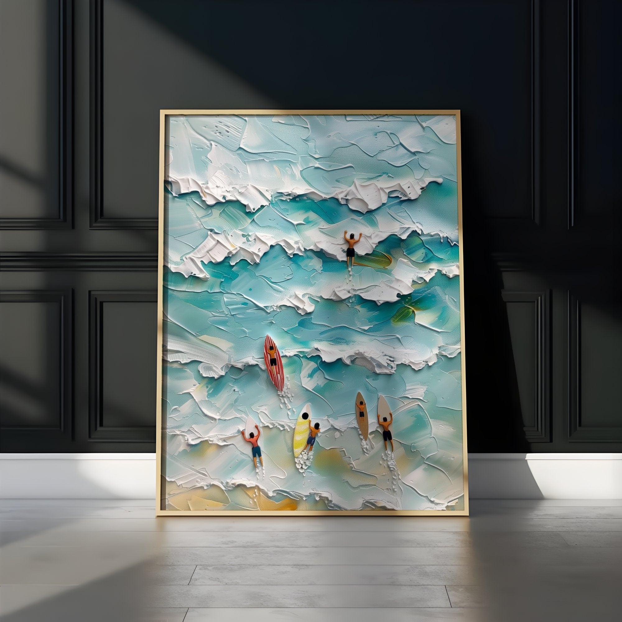 The Summer Pulse: Abstract Surfing & Ocean Art | Modern Minimalist Coastal Wall Decor