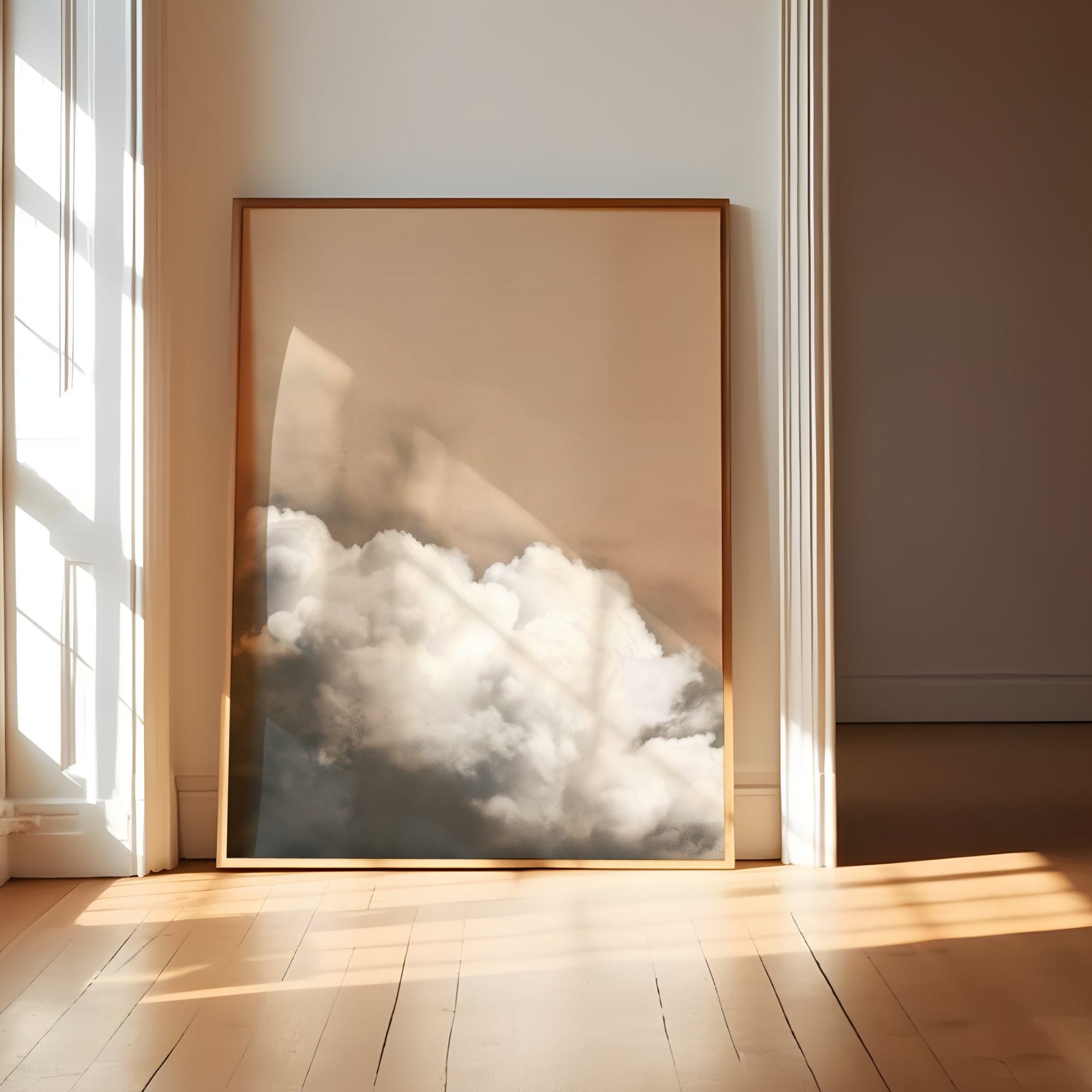Minimalist Wall Art: Beige Clouds Abstract - Soft, Serene Decor