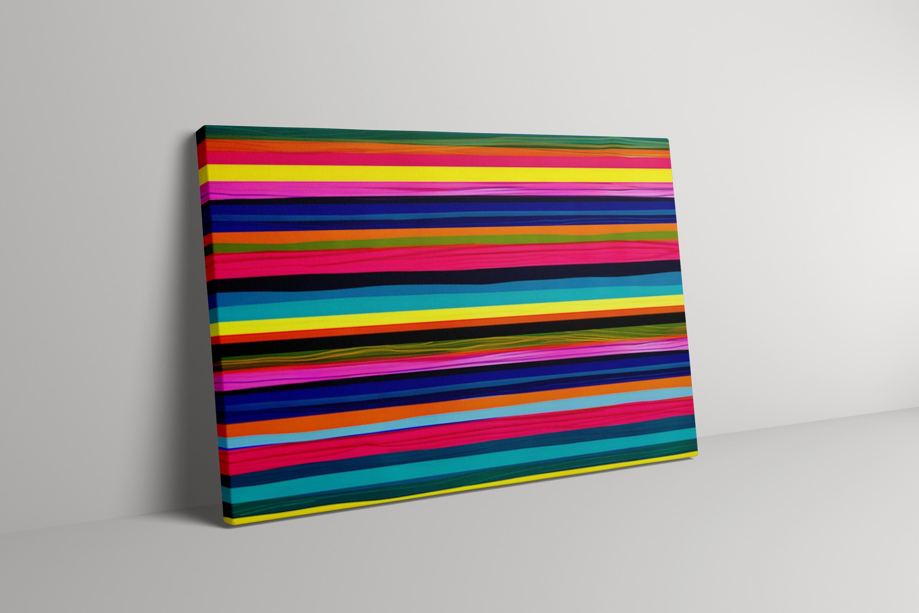 Vibrant Harmony: Modern Abstract Striped Canvas Art | Bold & Colorful Wall Decor