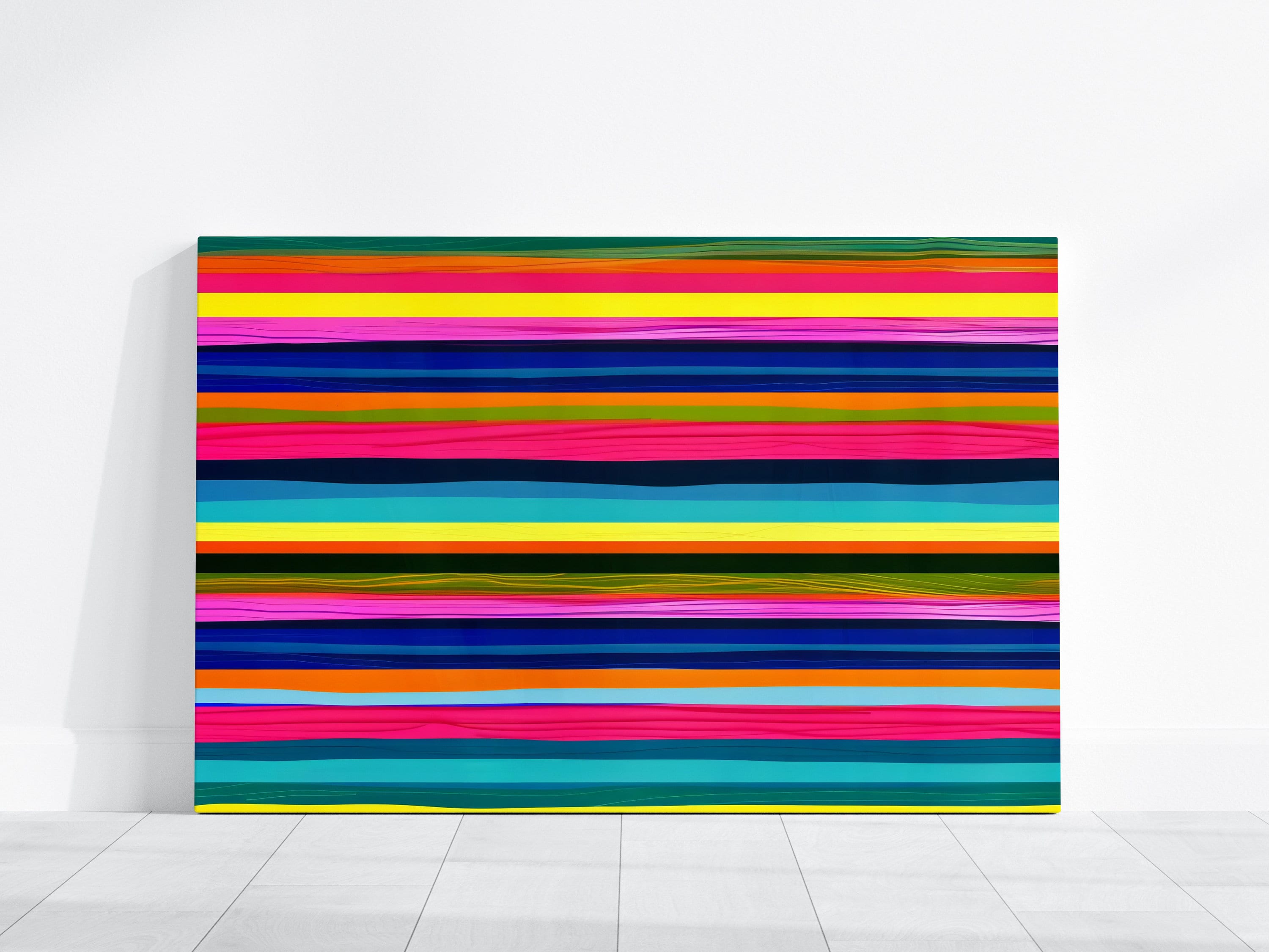 Vibrant Harmony: Modern Abstract Striped Canvas Art | Bold & Colorful Wall Decor
