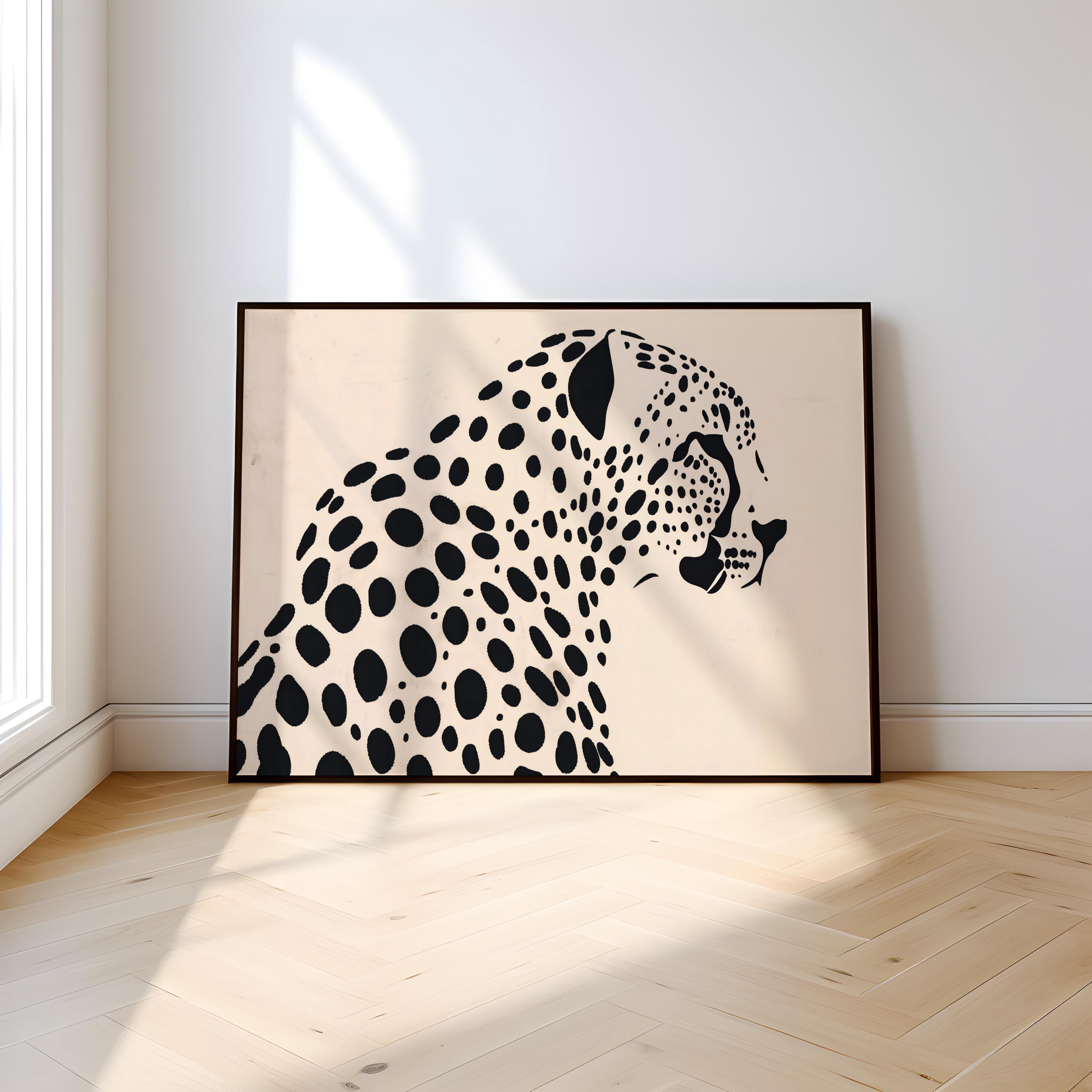 The Patterned Soul: Minimalist Black & White Leopard Art | Modern & Graphic Wildlife Decor