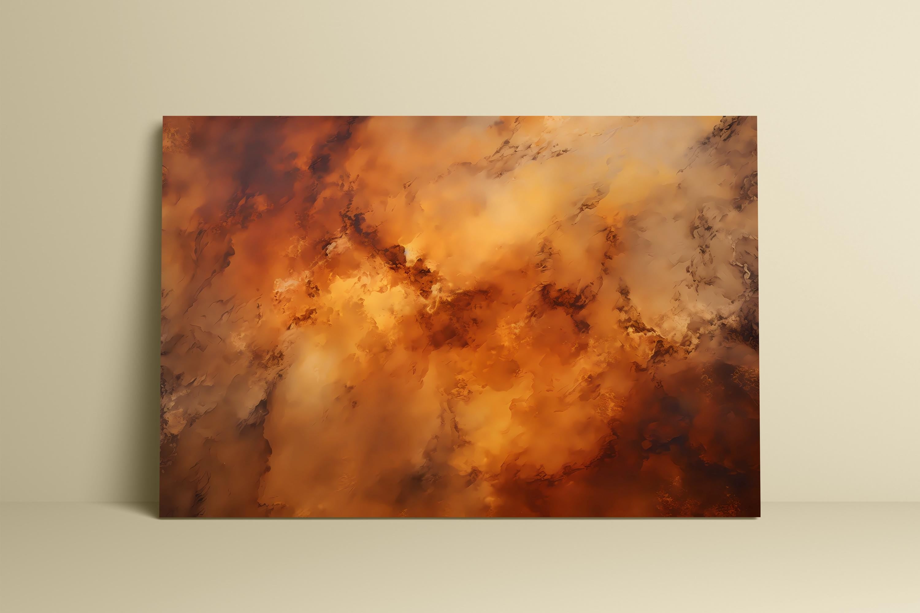 Earthen Harmony: Abstract Earth-Tone Art Print | Grounding & Serene Framed Wall Decor