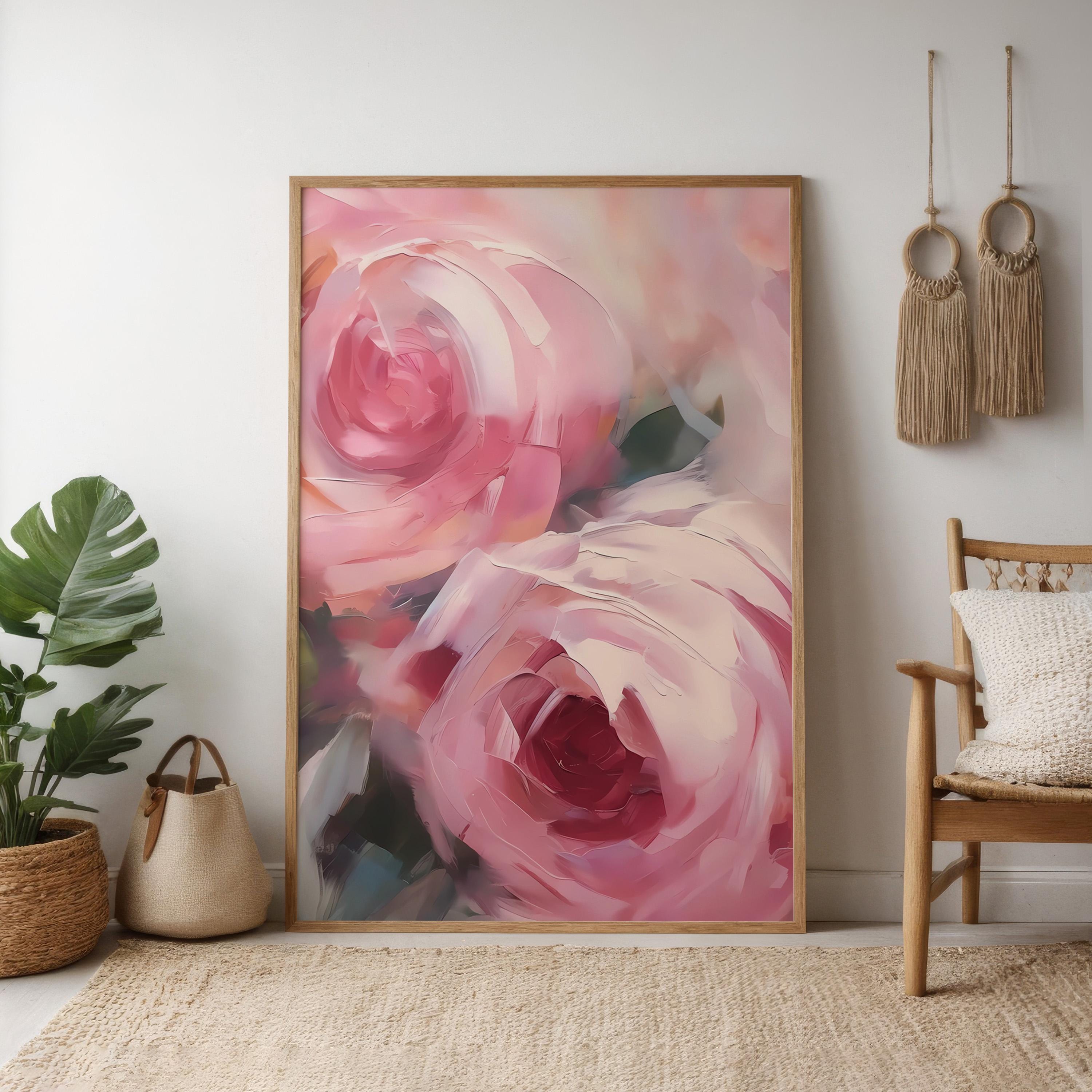Pastel Blush: Abstract Pink Floral Art Print | Soft & Romantic Framed Wall Decor