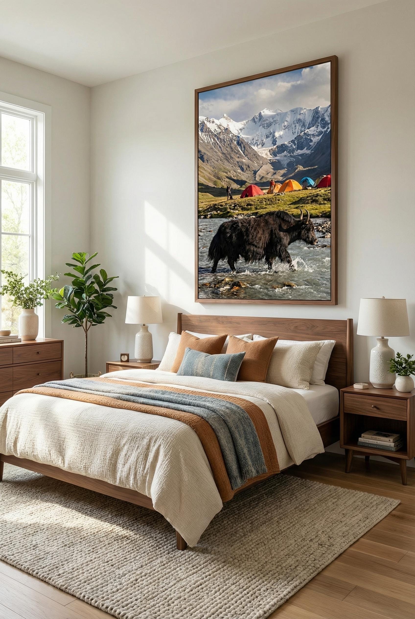 Bull Crossing River Print: Landscape Wall Art (Framed or Canvas)