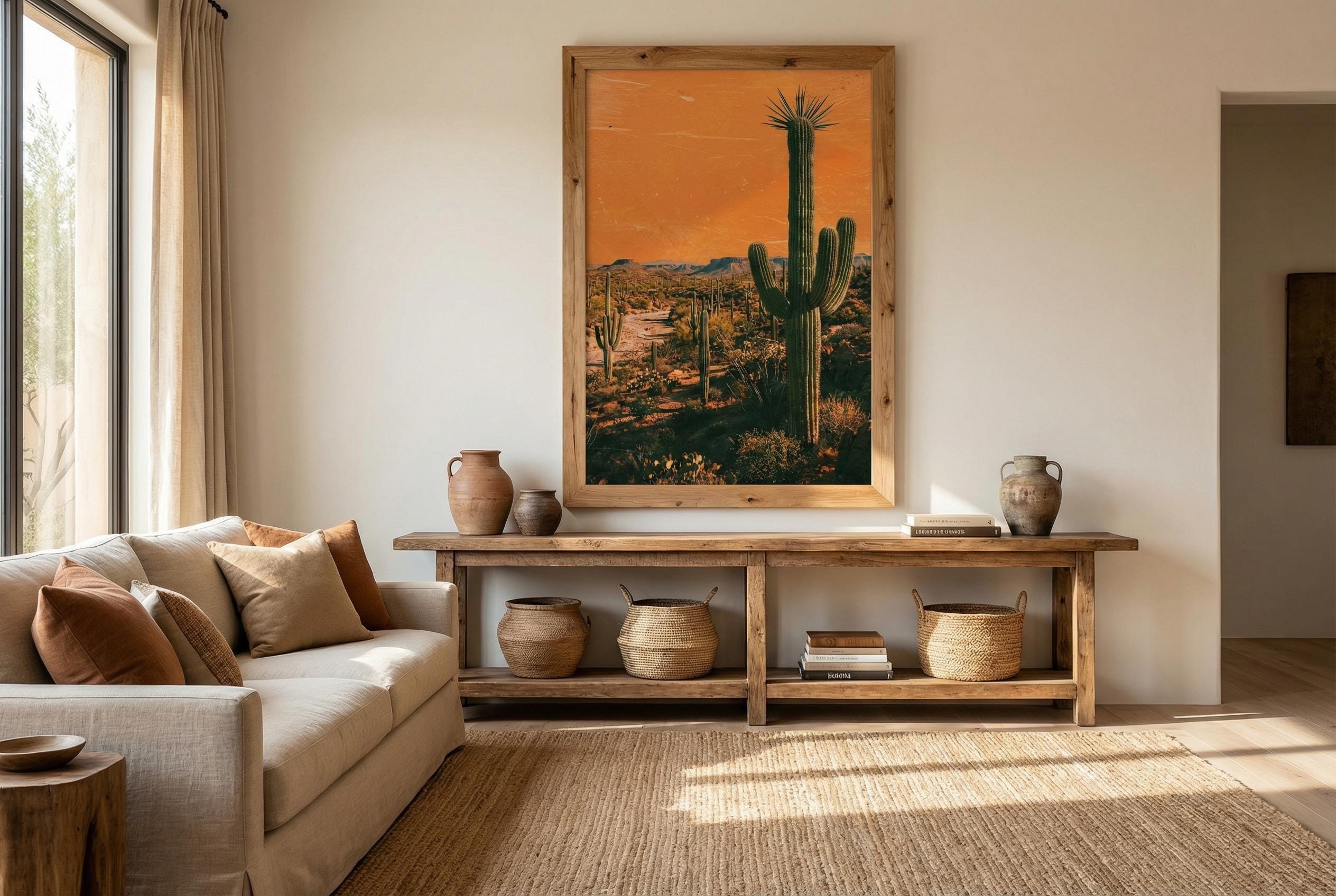 Desert Cactus Wall Art Print: Matte or Canvas, Framed Options