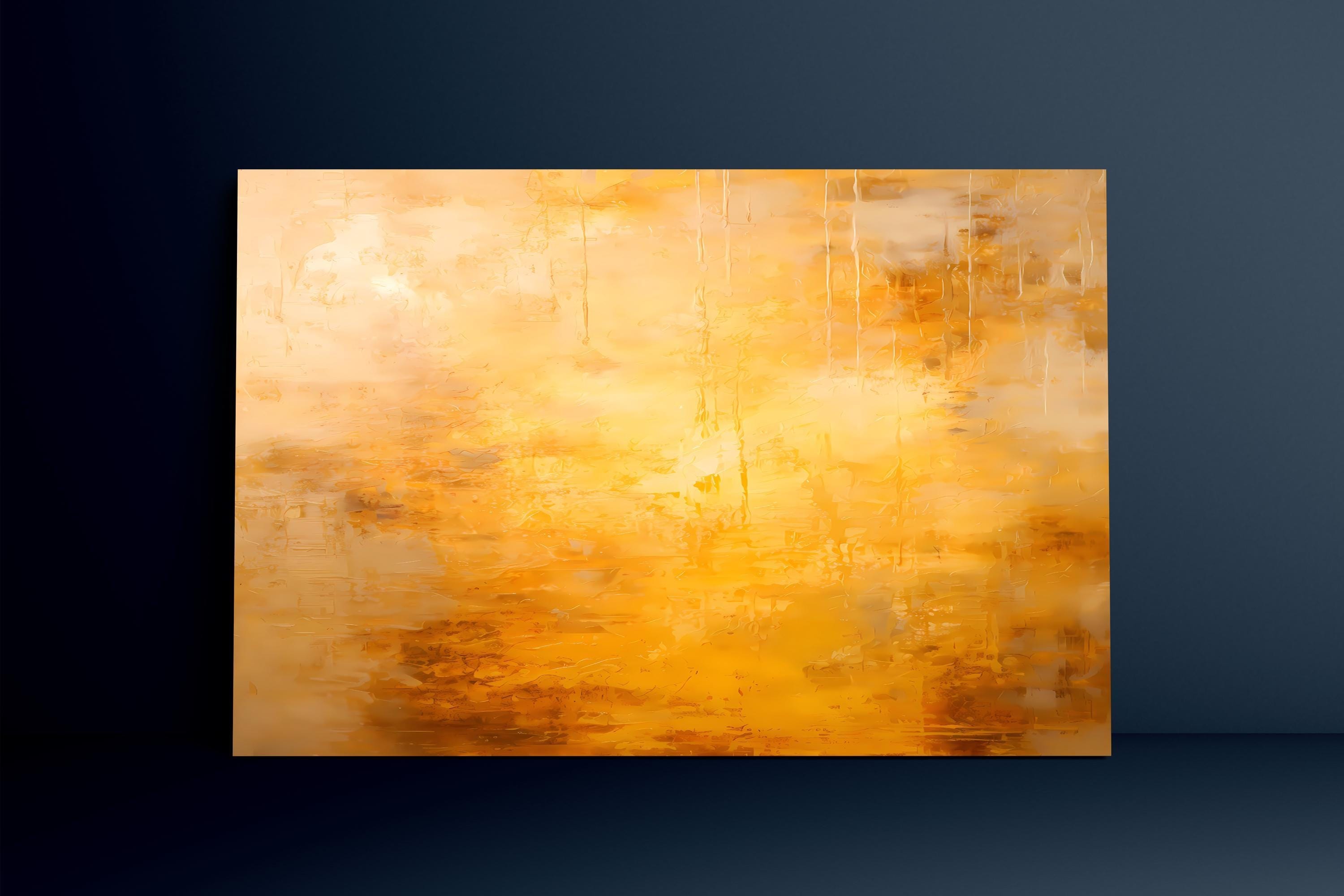 Abstract Sunlight Wall Art: Gold and Yellow - Modern Farmhouse Style