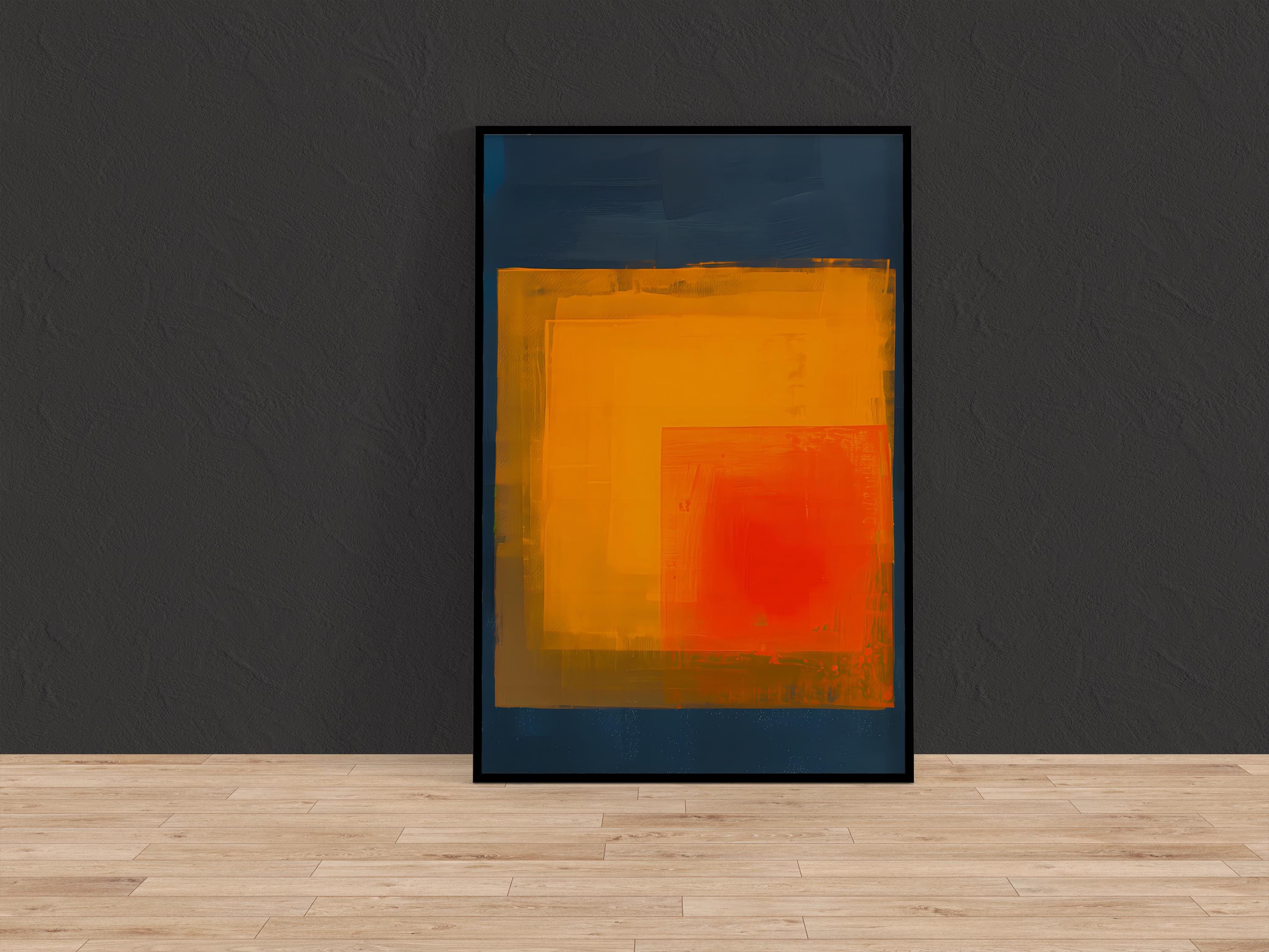 The Joyful Grid: Modern Minimalist Abstract | Vibrant & Harmonious Wall Decor
