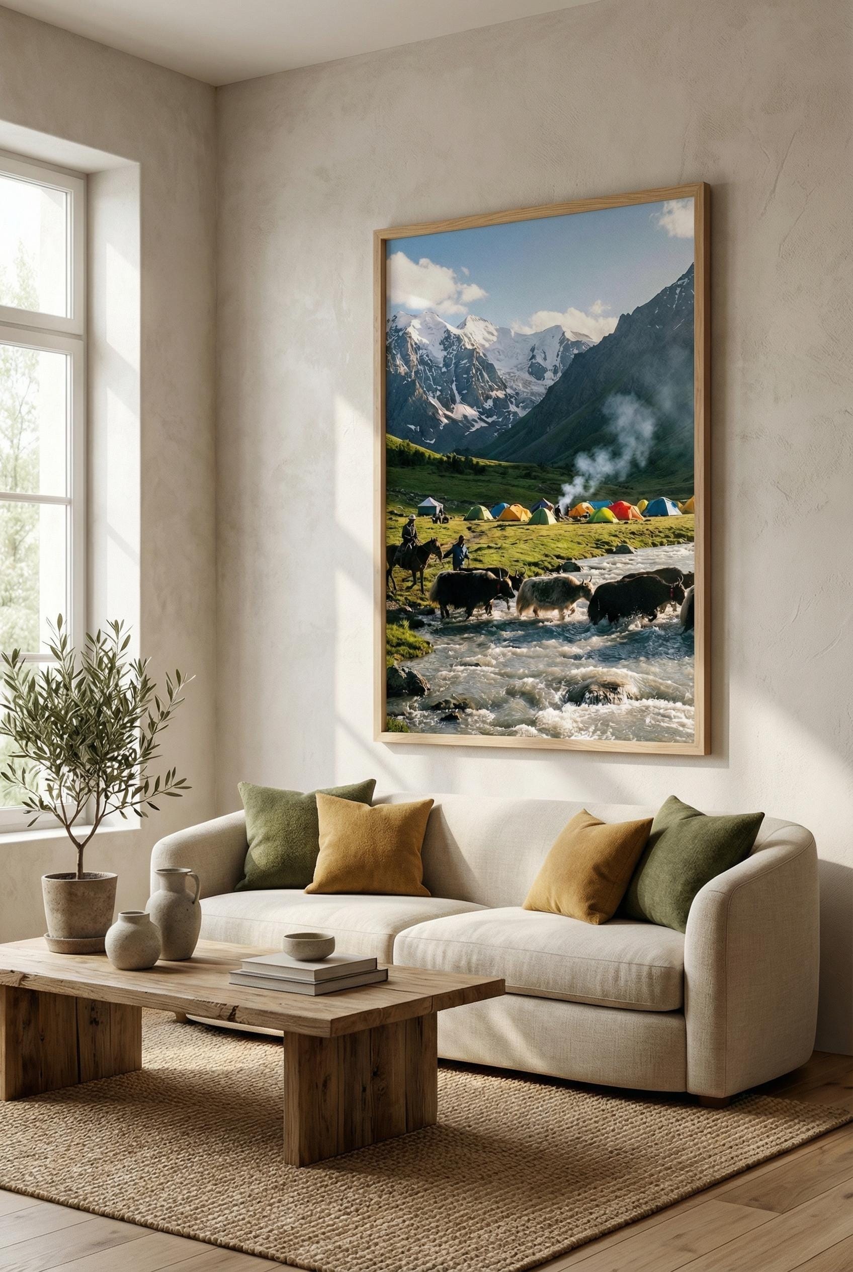 Nature Wall Art Print: Green Mountain Landscape - Canvas or Framed