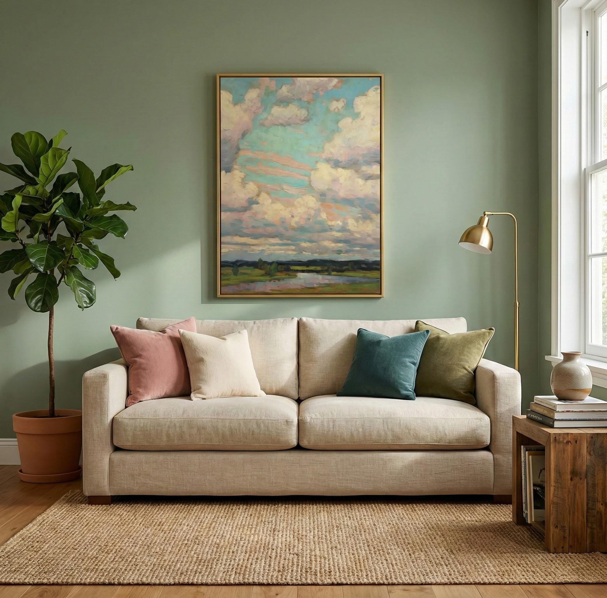 Impressionist Colorful Clouds Print - Soft Colors, Matte Finish