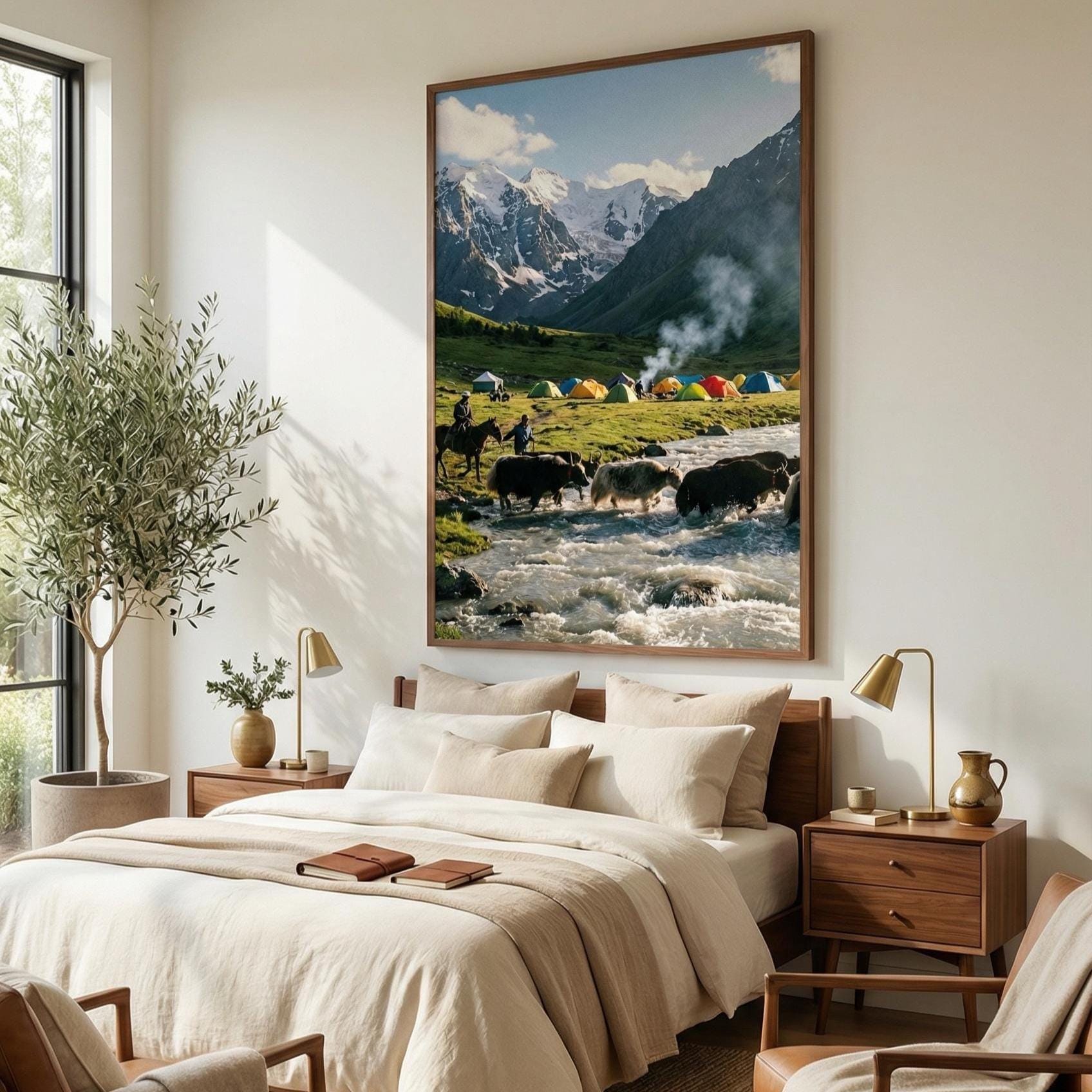 Nature Wall Art Print: Green Mountain Landscape - Canvas or Framed