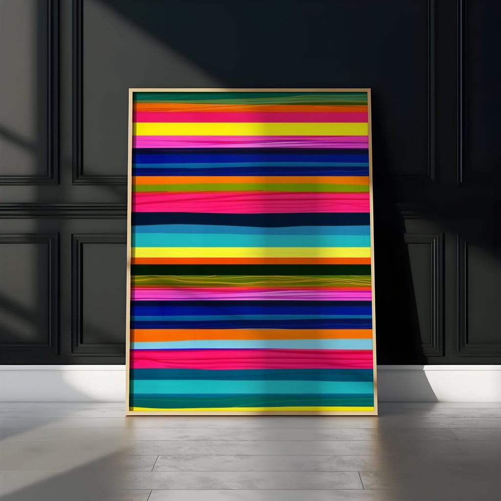 Vibrant Harmony: Modern Abstract Striped Canvas Art | Bold & Colorful Wall Decor