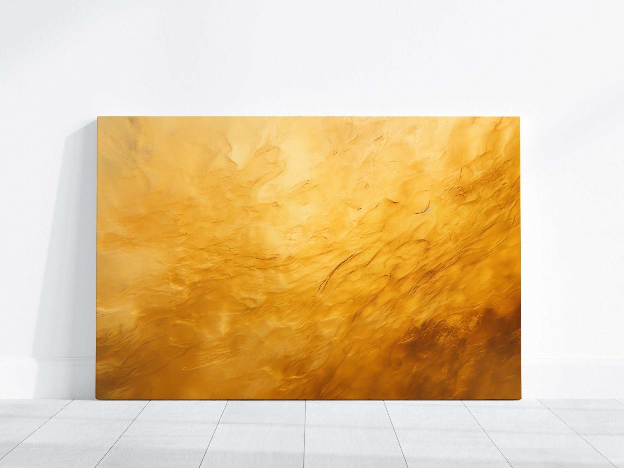 Golden Light Abstract: Ethereal Yellow & Gold Art Print | Modern & Luminous Wall Decor