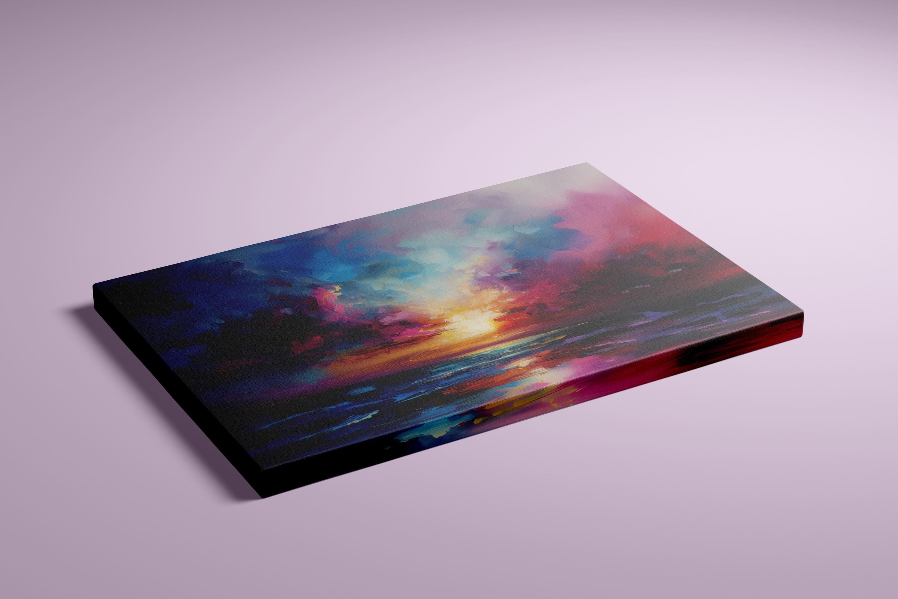 Nature-Inspired Canvas Wall Art, Sunset Colors (Ready to Hang)