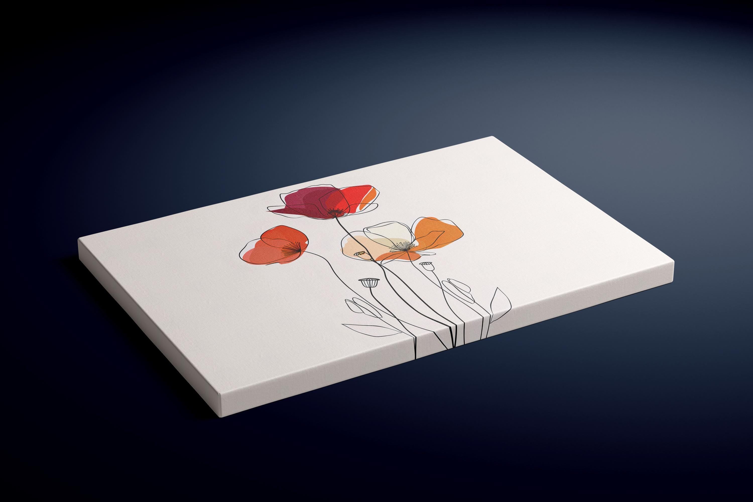 Floral Line Art Print: Minimalist Modern Decor (Canvas or Paper)