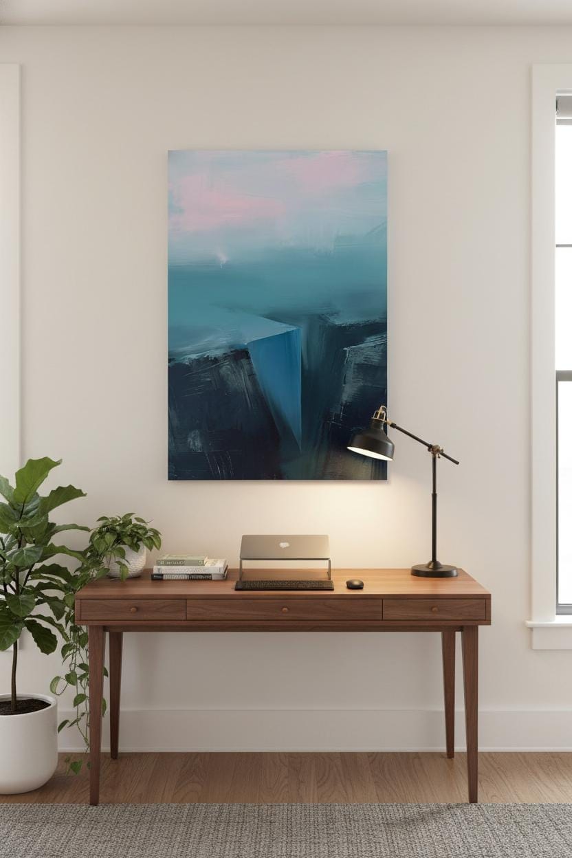 Desert Canyon Art Print – Southwest Wall Art | Terracotta Cliff Decor & Blue Azure Sky
