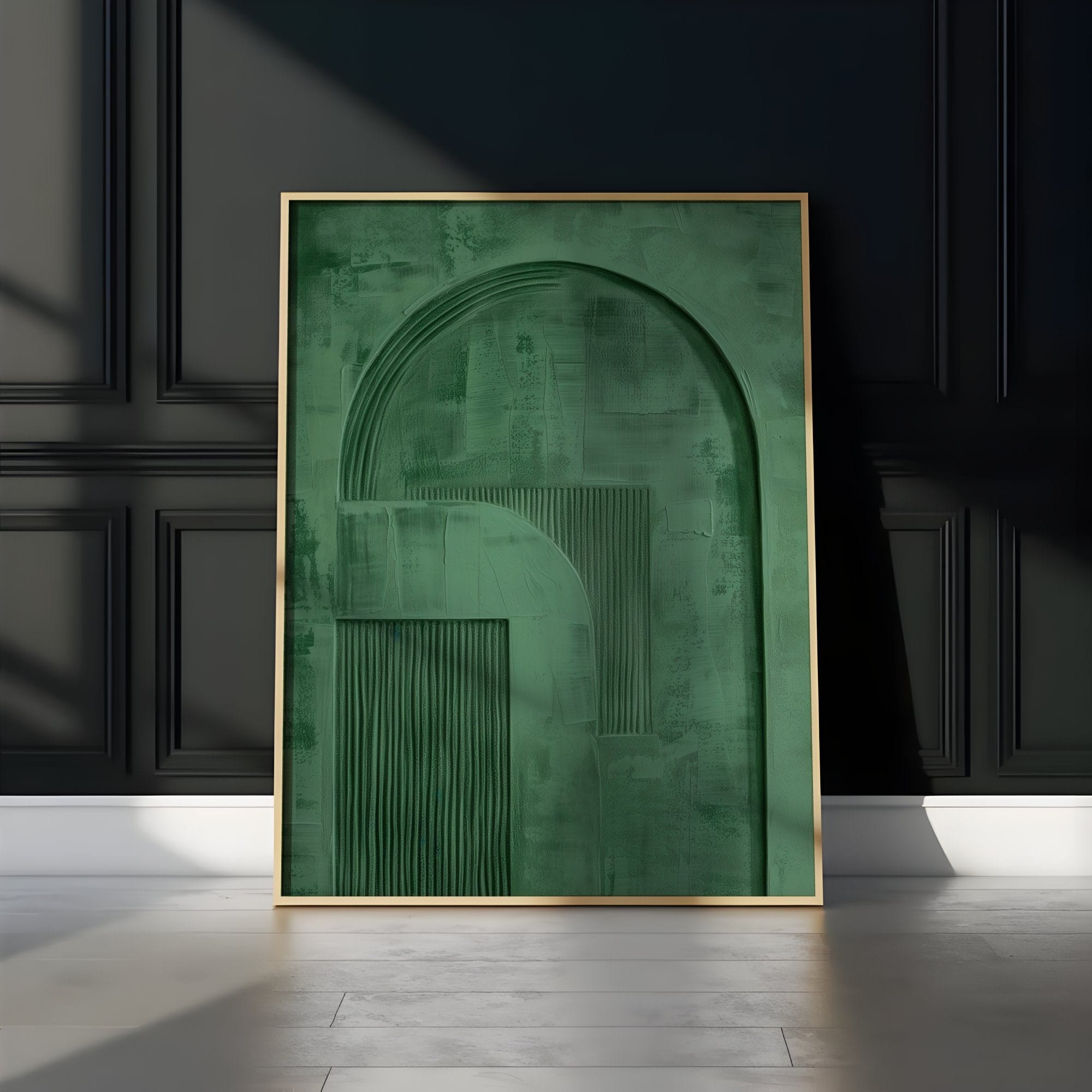 Green Abstract Canvas Print: Minimalist Arch Art - Modern Farmhouse