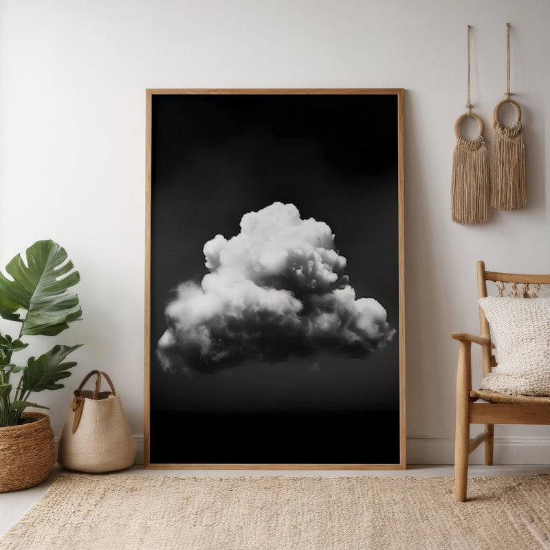 Black and White Wall Art – Surreal Cloudscape | Moody Minimalist Home Decor