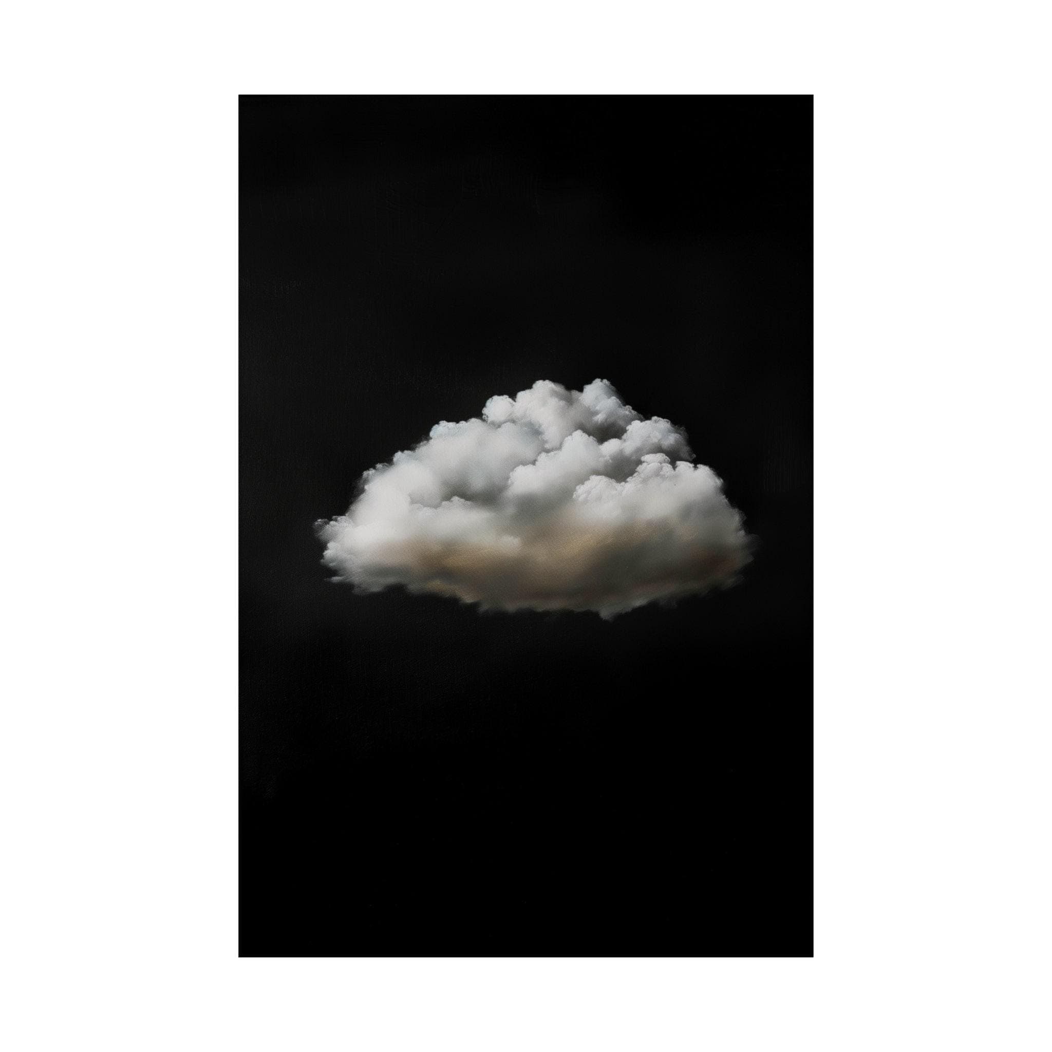 Moody Twilight Wall Art - Vintage Clouds with Retro Green Hues