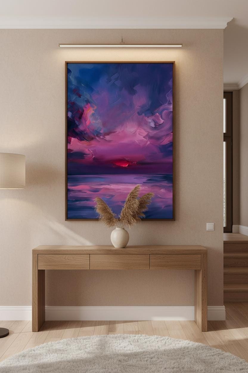 Sunset Sky Art Print - Vibrant Landscape Decor With Dramatic Cloud Formations