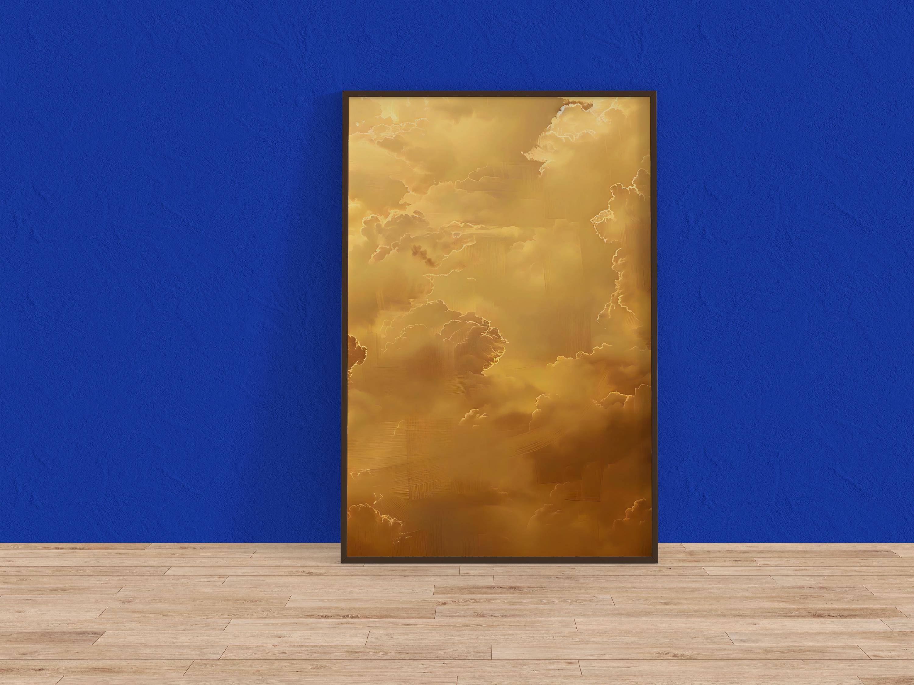 The Golden Firmament: Ethereal & Majestic Golden Cloudscape | Serene & Uplifting Sky Art