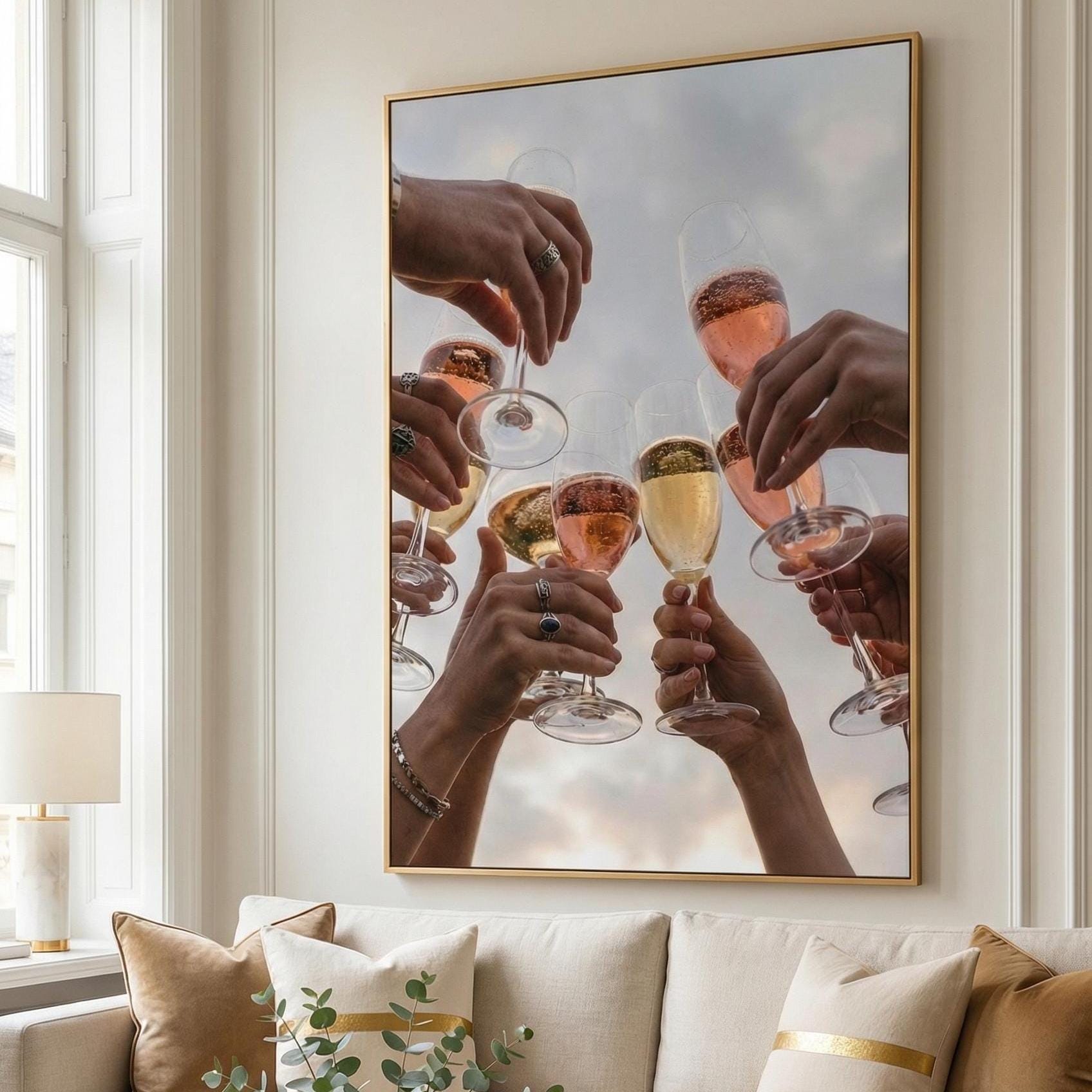 Celebration Wall Art Print: Party Toast Design - Vibrant Home Decor