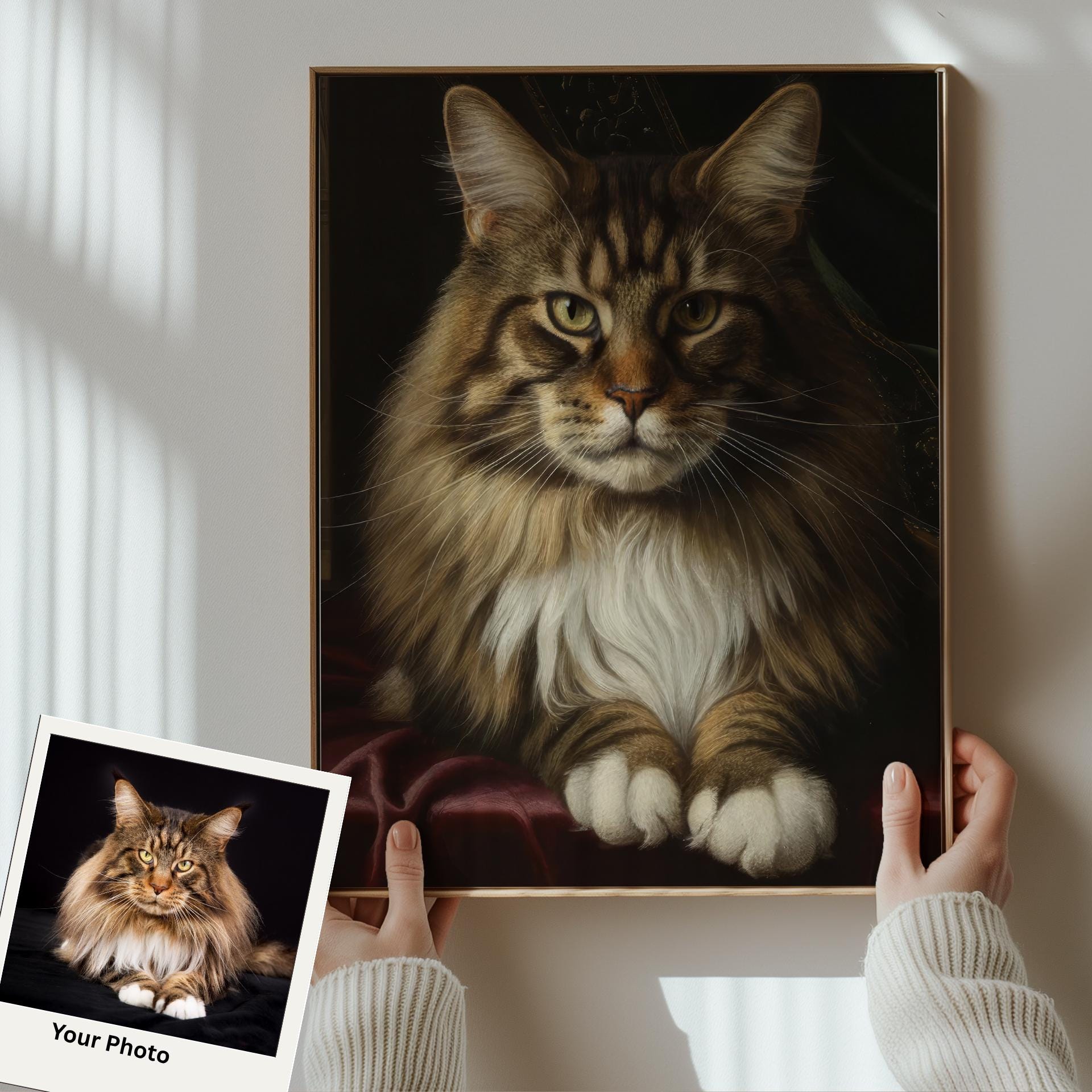 Cat Portrait Artwork: Personalized Watercolor or Matte Print - From Your Photo