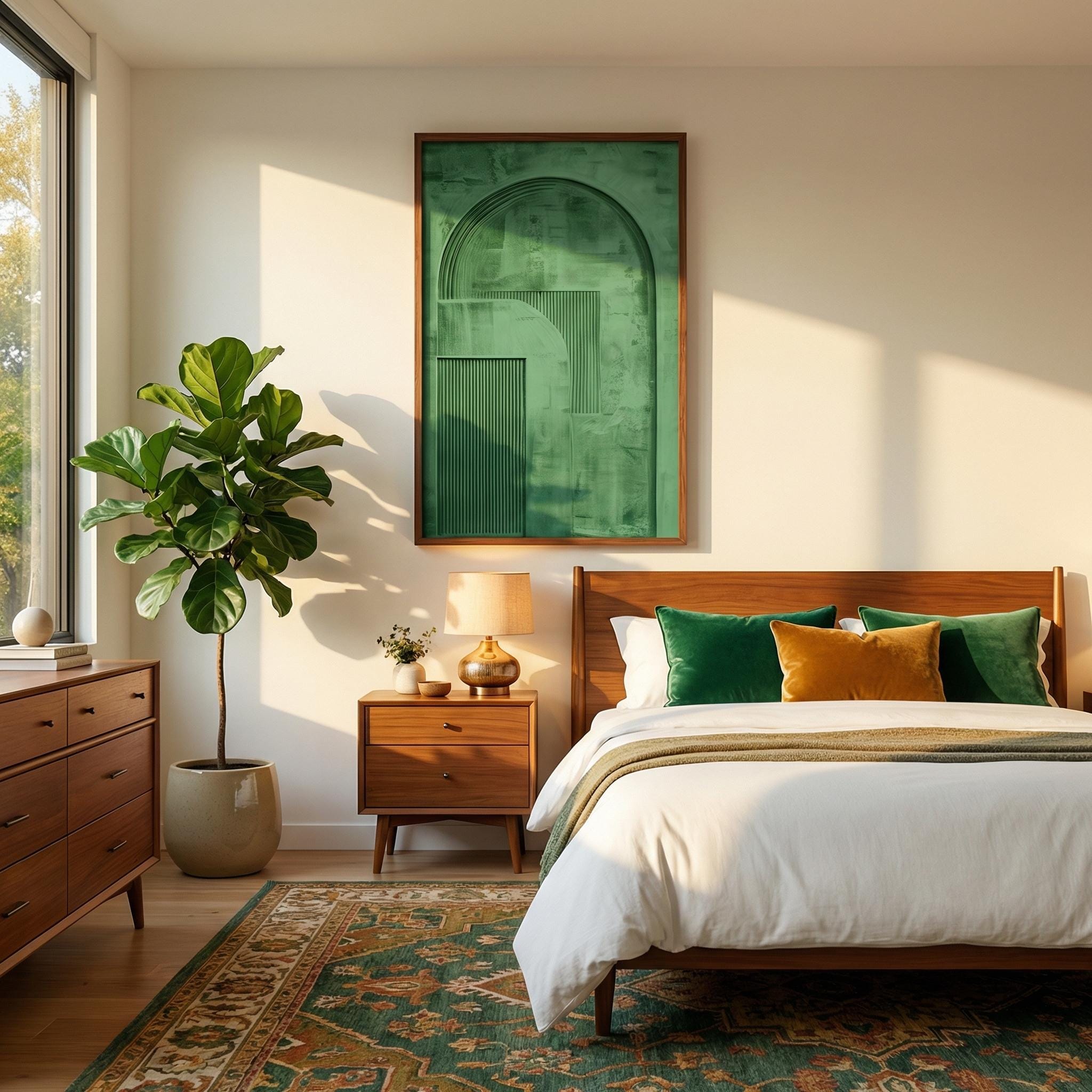 Green Abstract Canvas Print: Minimalist Arch Art - Modern Farmhouse