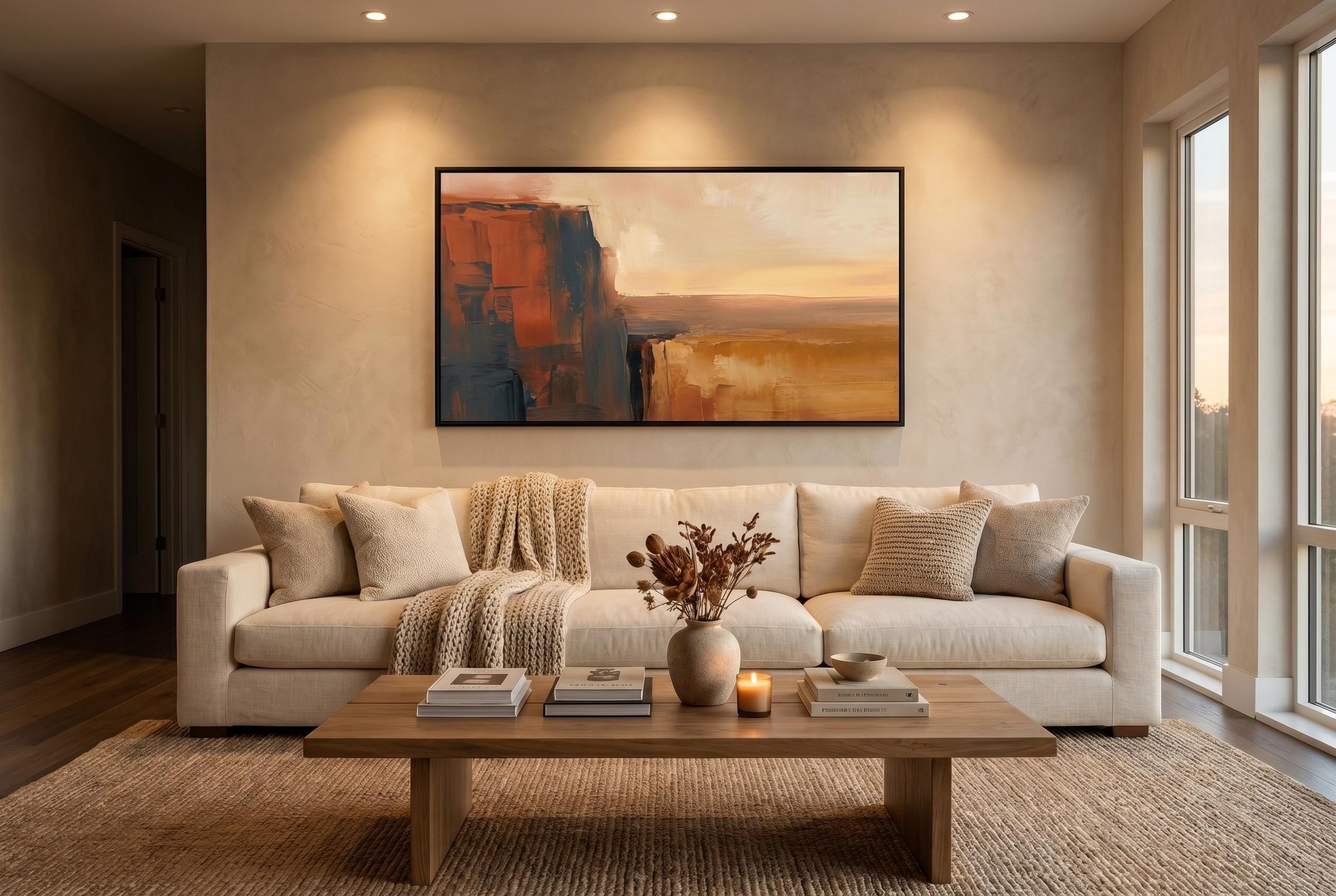Desert Canyon Art Print - Southwest Wall Decor | Terracotta Cliff Minimalist Landscape
