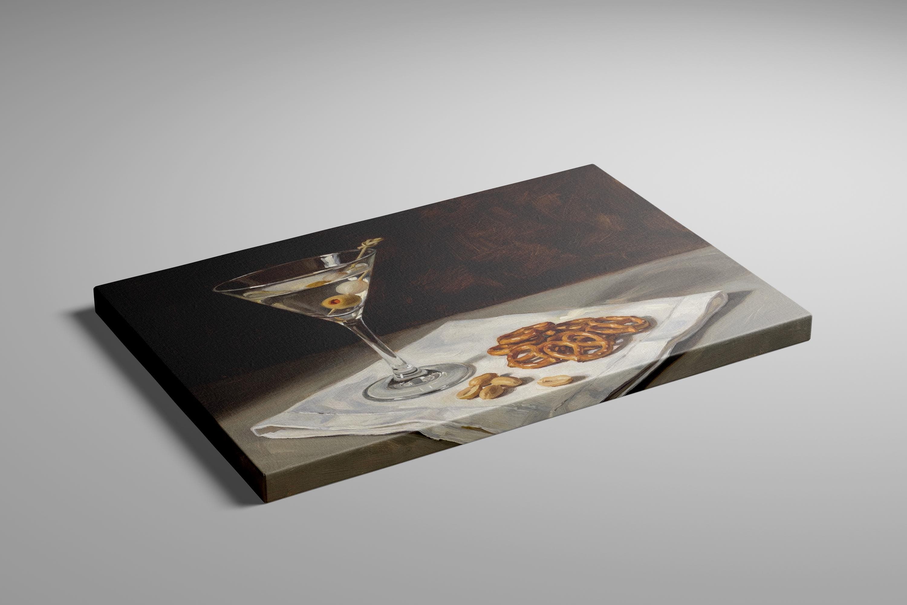 Dirty Martini Wall Decor: Moody Bar Cart Scene (Print or Canvas)