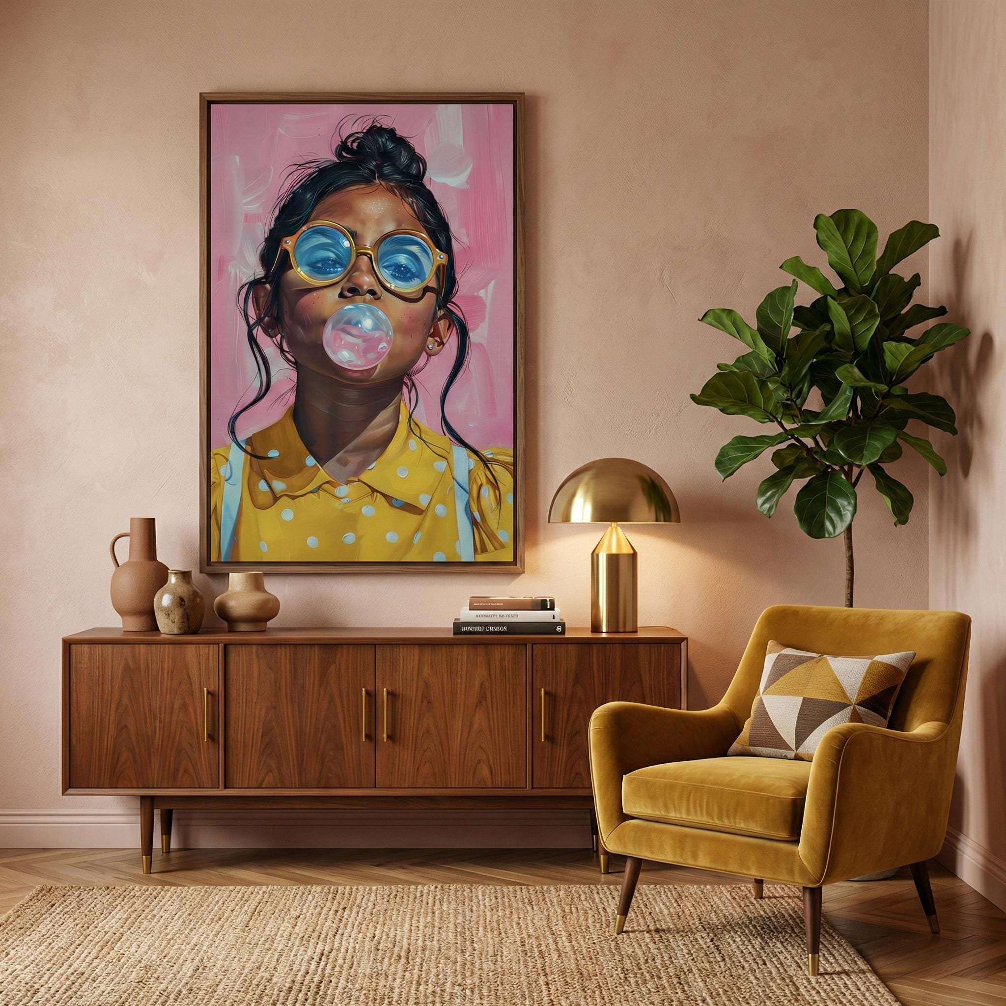 Latina Girl Canvas Print: Vibrant Portrait Art (Multiple Sizes)