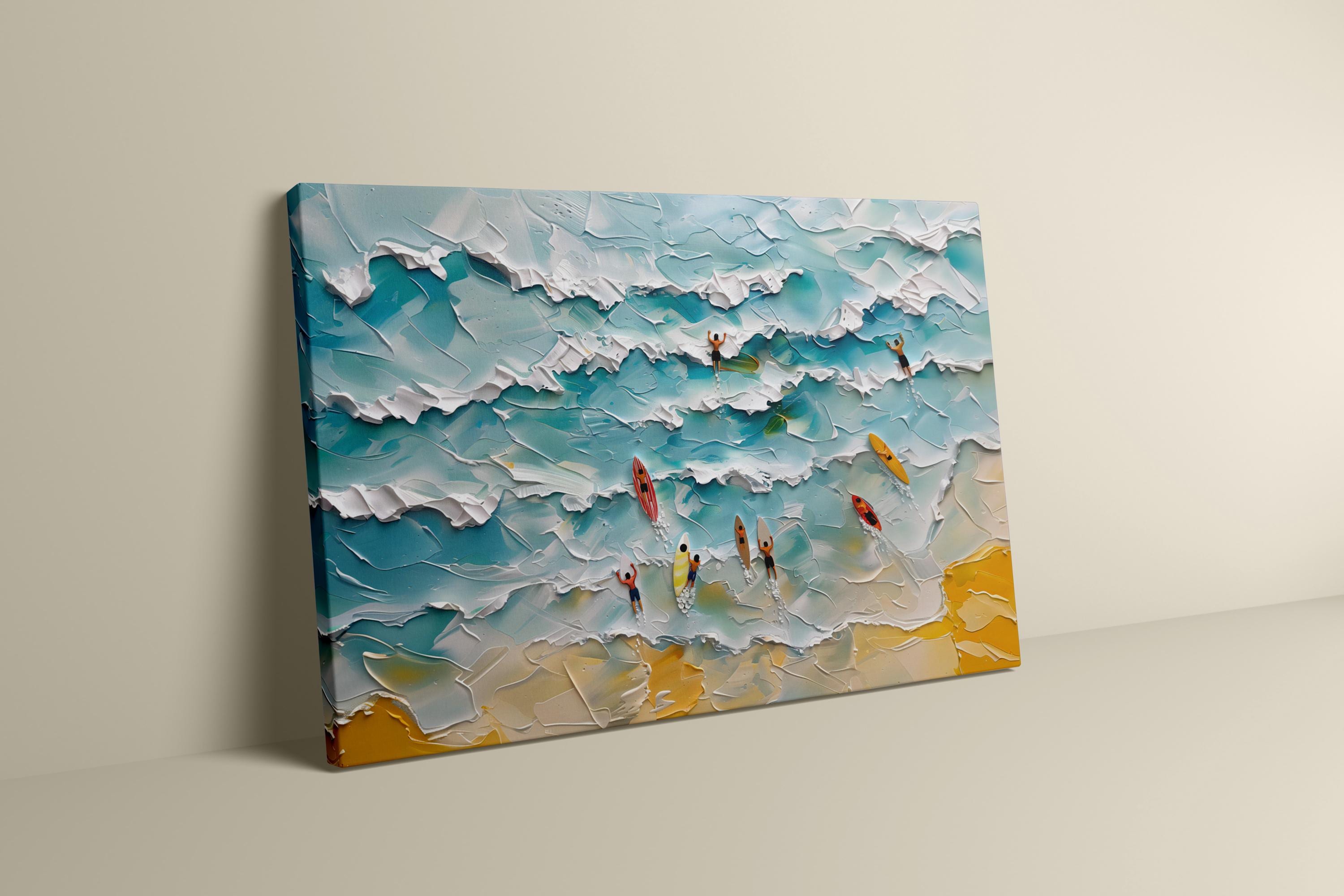 The Summer Pulse: Abstract Surfing & Ocean Art | Modern Minimalist Coastal Wall Decor