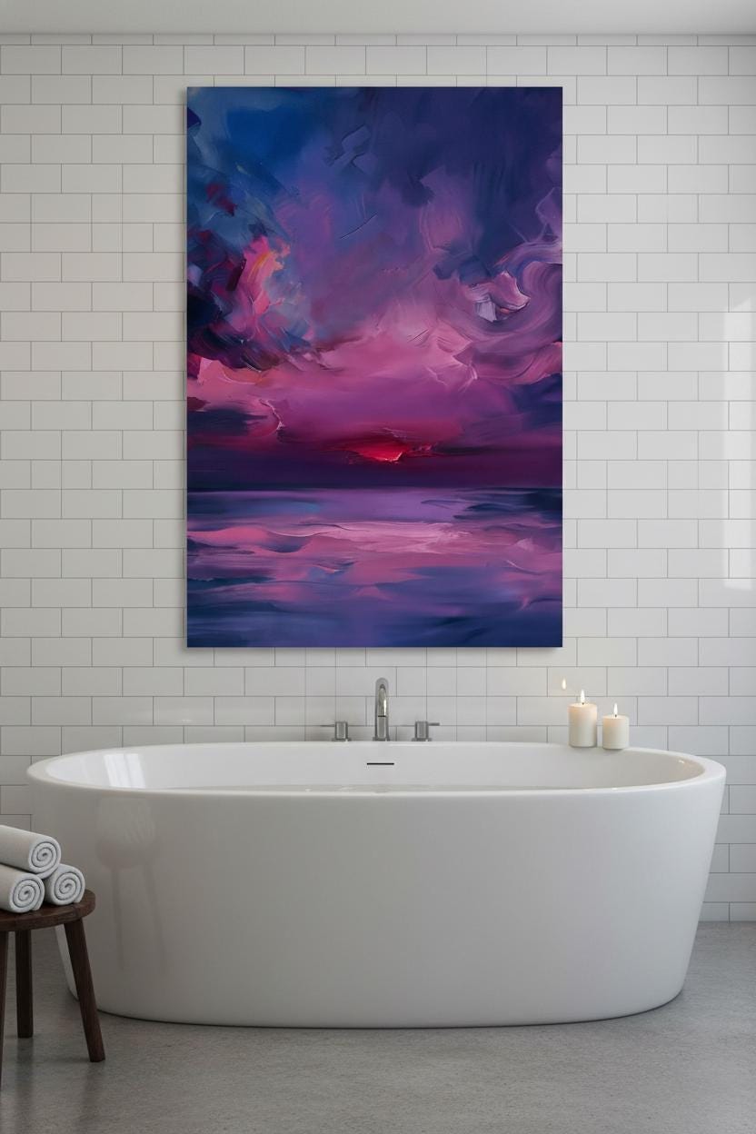 Sunset Sky Art Print - Vibrant Landscape Decor With Dramatic Cloud Formations