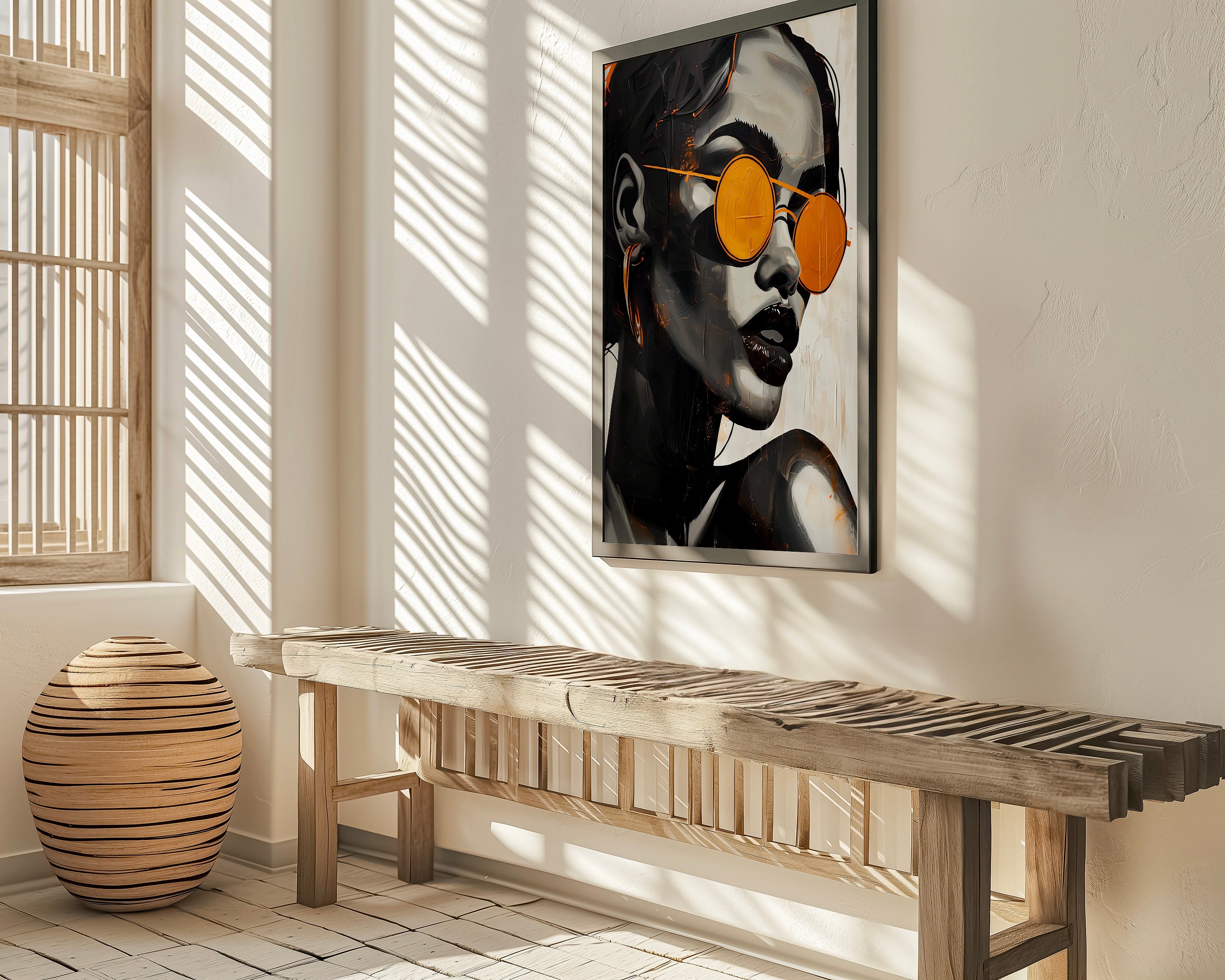 The Earthen Soul: Minimalist Black Woman Art | Modern Boho & Cultural Wall Decor