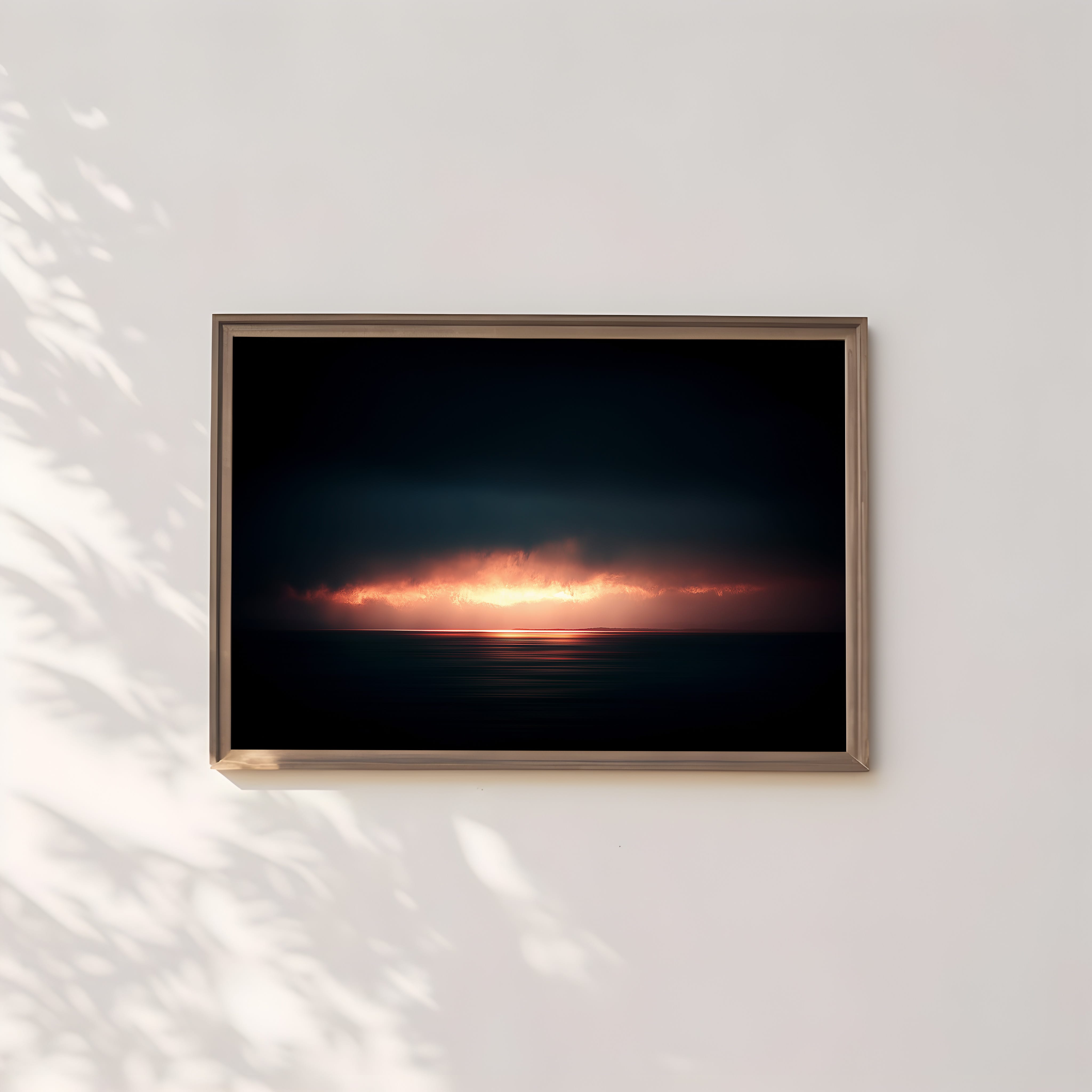 Moody Ocean Print | Long Exposure Photography - Cinematic Horizon Wall Decor