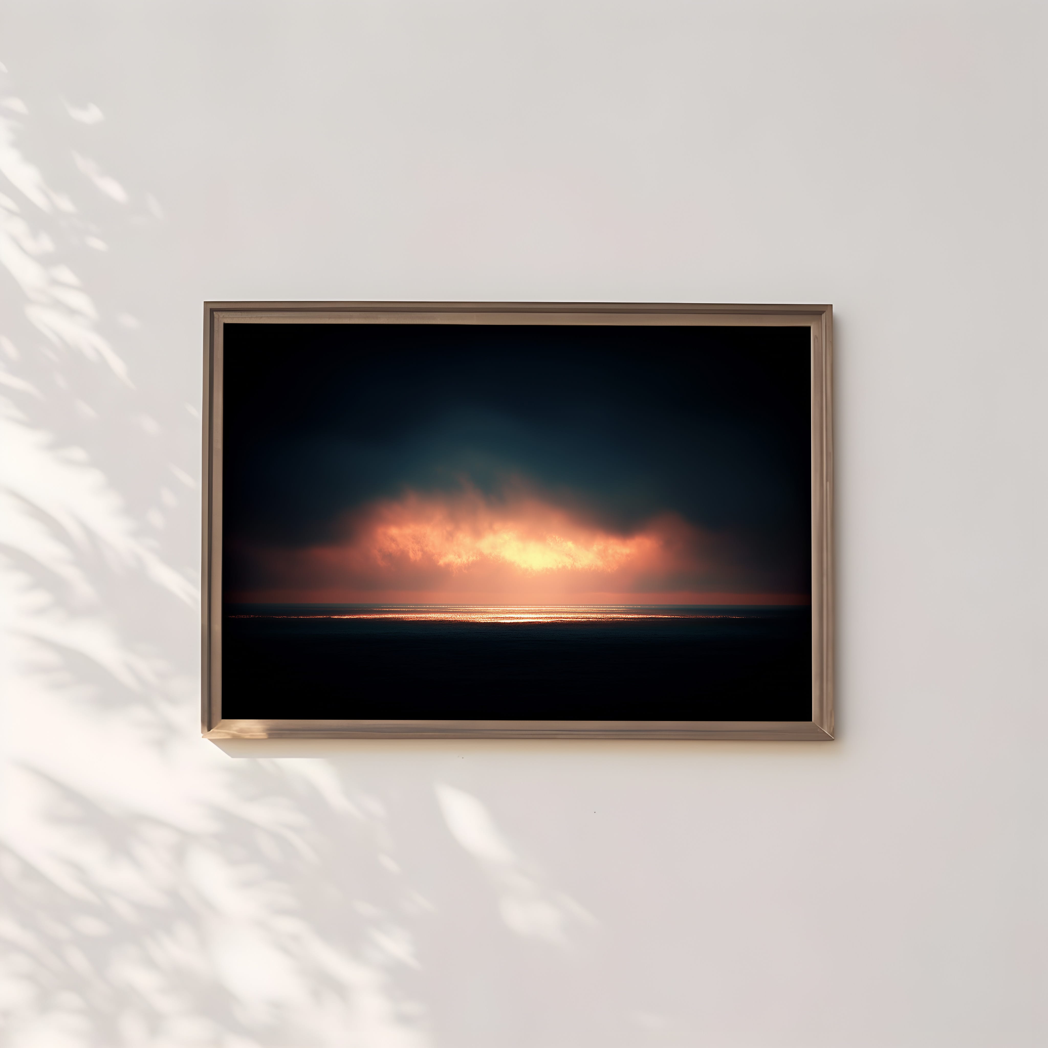 Moody Ocean Print - Dark Minimalist Art | Large Wall Decor | Cinematic Sky Photo