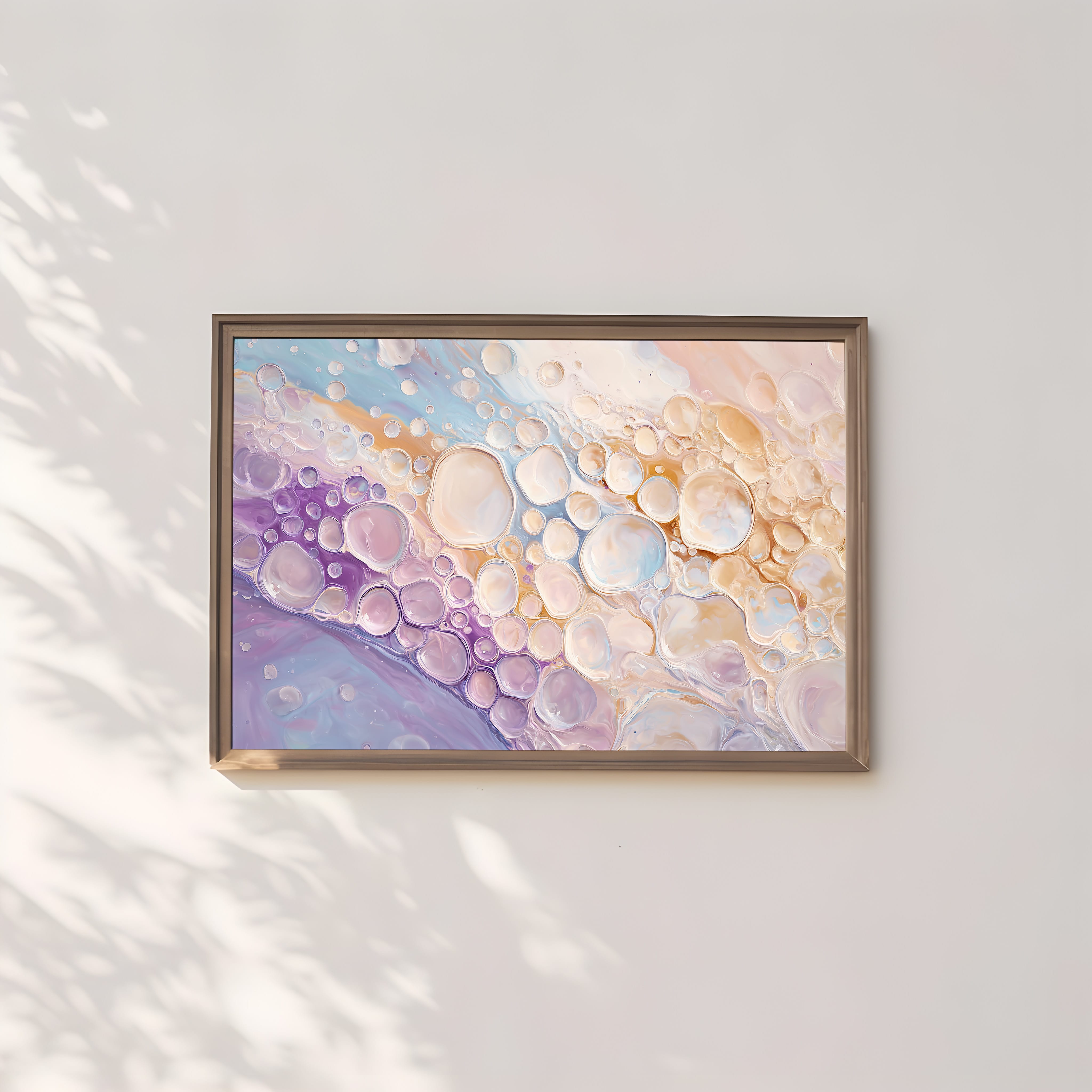 Abstract Bubble Print – Champagne Wall Art | Creamy Blush & Beige Decor