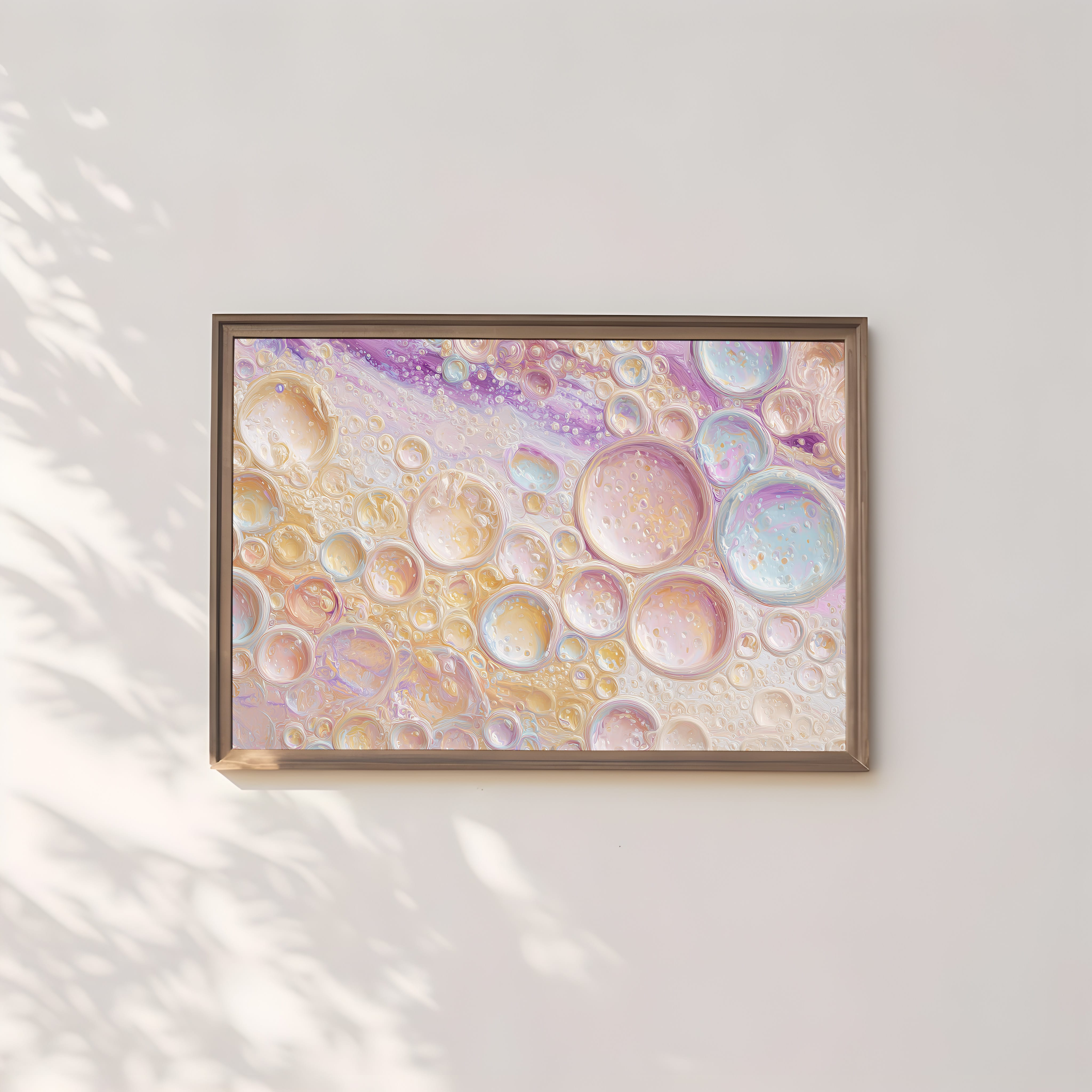 Abstract Bubble Print – Champagne Wall Art | Effervescent Kitchen Decor | Creamy Blush & Beige