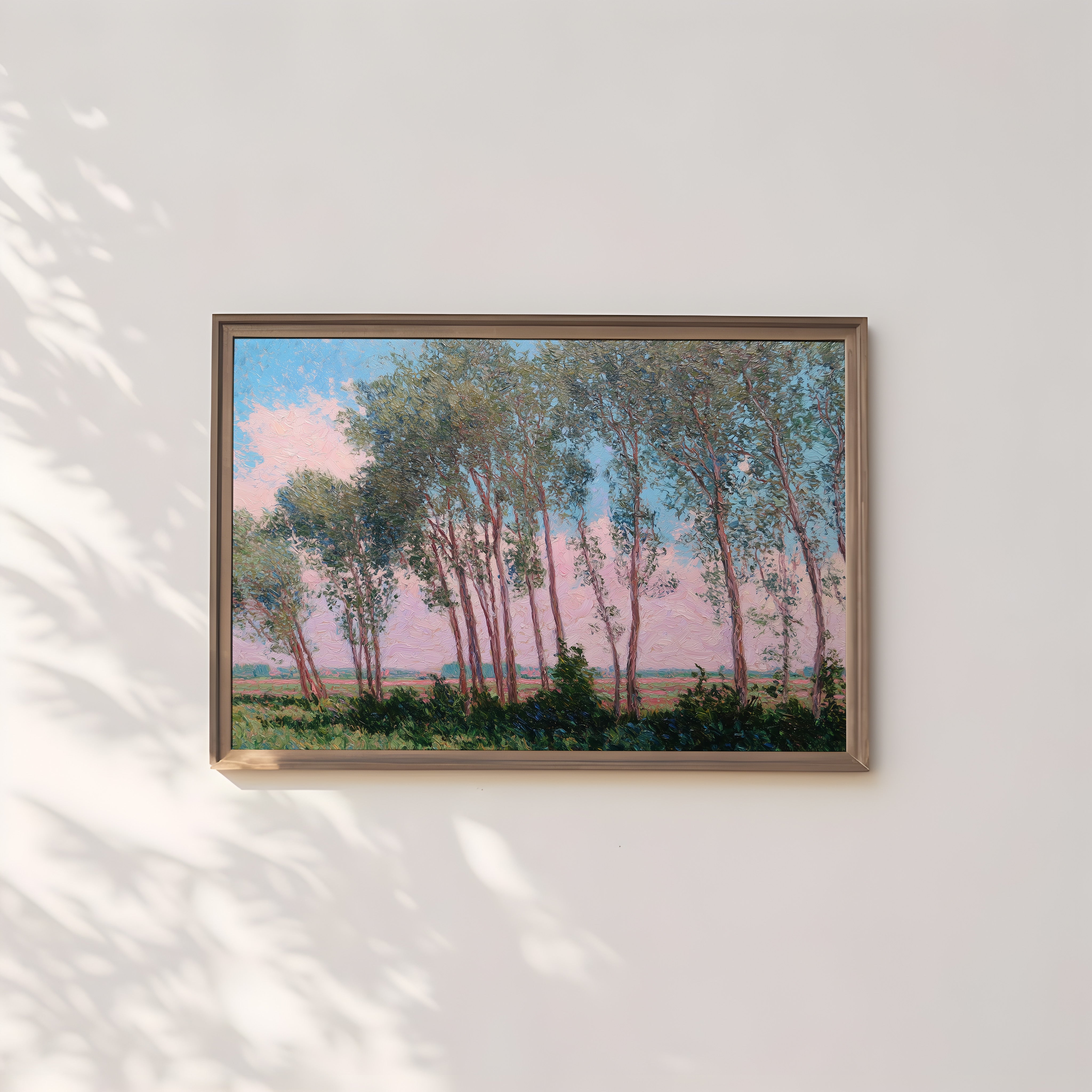 Landscape Wall Art | Impressionist Painting of Tree Grove Print - Pastel Color Artwork