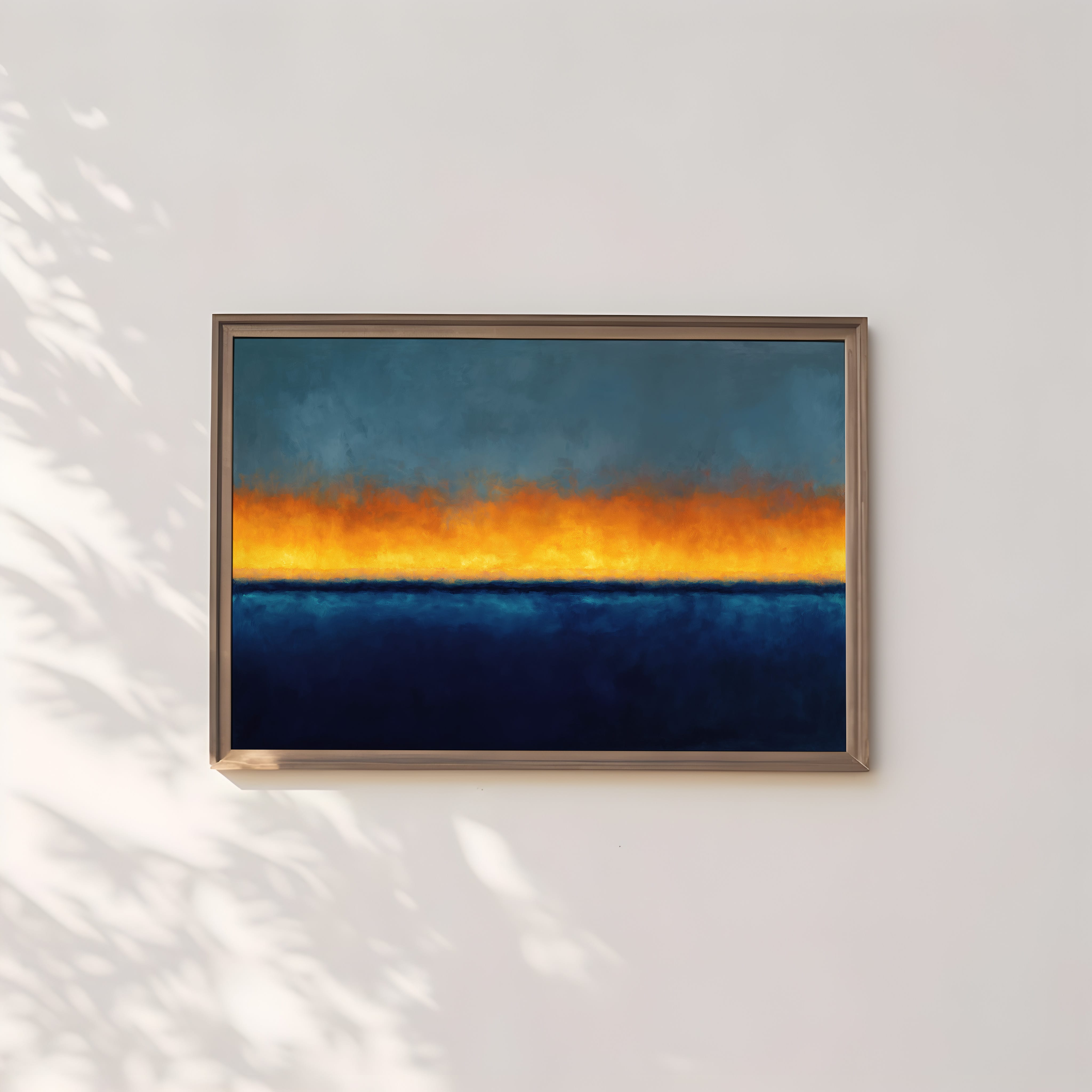 Abstract Wall Art - Twilight Horizon Color Field Painting | Large Canvas Print | Moody Living Room Decor