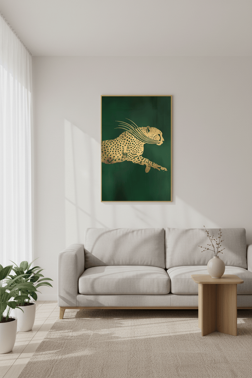 Cheeath Golden Emerald Green Print