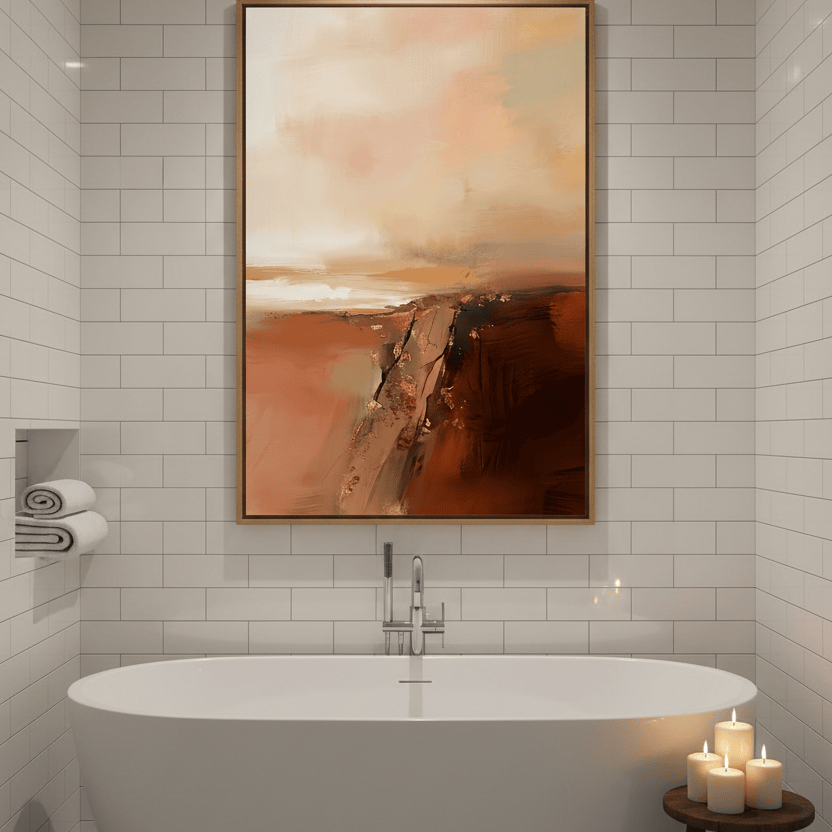 Desert Canyon Landscape Art Print - Southwest Terracotta Cliffs