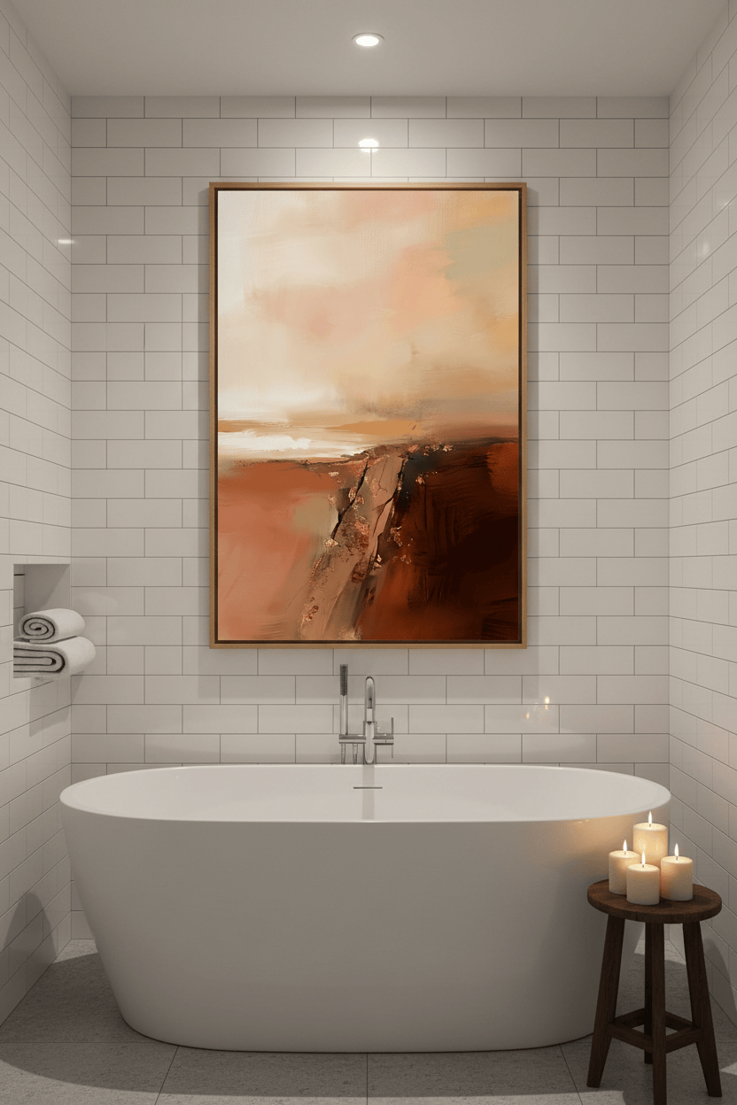 Desert Canyon Landscape Art Print - Southwest Terracotta Cliffs