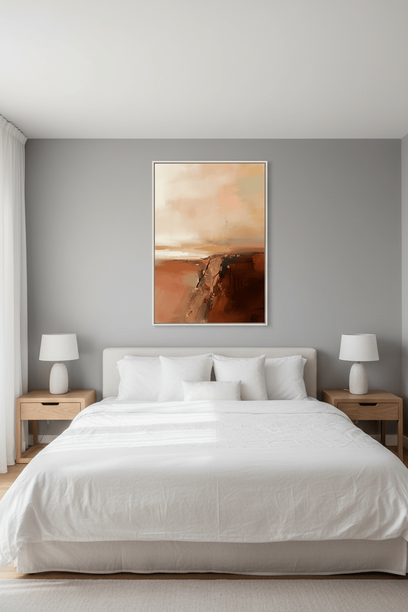 Desert Canyon Landscape Art Print - Southwest Terracotta Cliffs