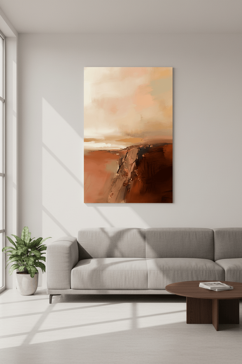 Desert Canyon Landscape Art Print - Southwest Terracotta Cliffs