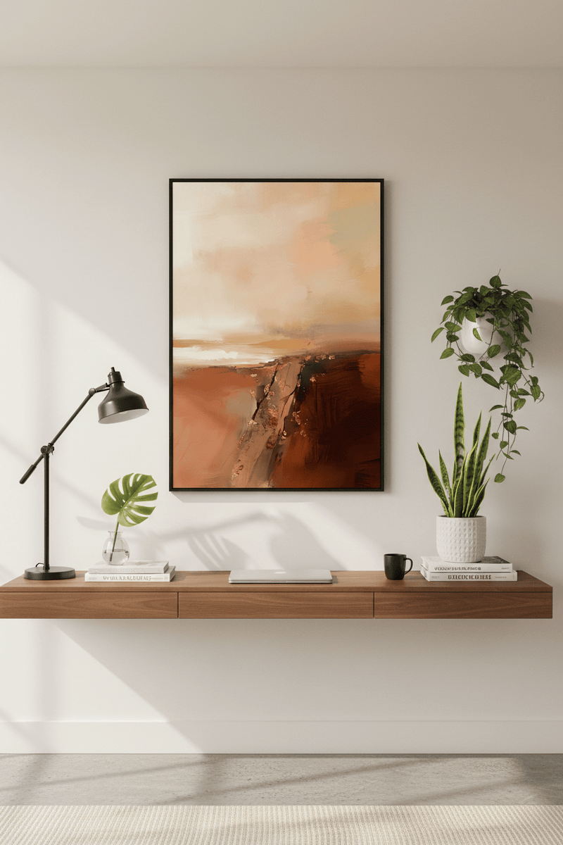 Desert Canyon Landscape Art Print - Southwest Terracotta Cliffs