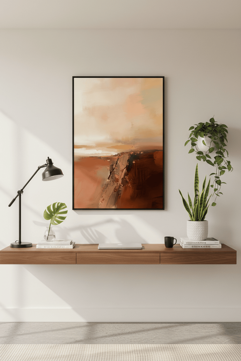 Desert Canyon Landscape Art Print - Southwest Terracotta Cliffs