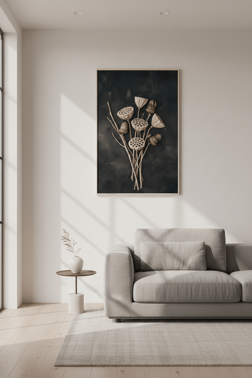 Dried Botanical Seed Pod Print - Vintage Still Life - Cottagecore Wall Art