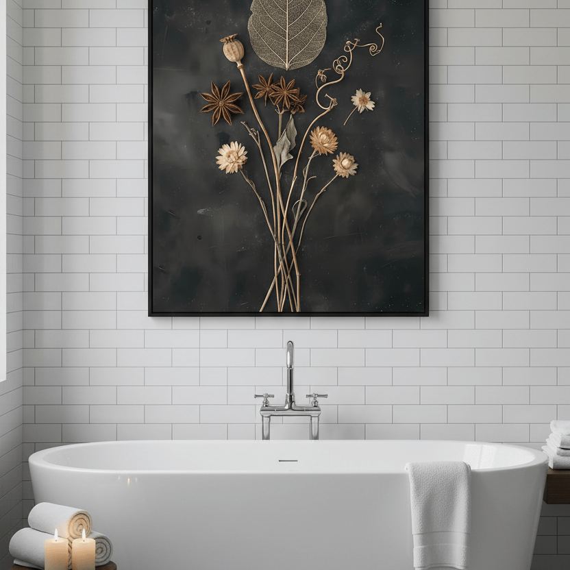 Dried Botanical Seed Pod Print - Vintage Still Life - Cottagecore Wall Art