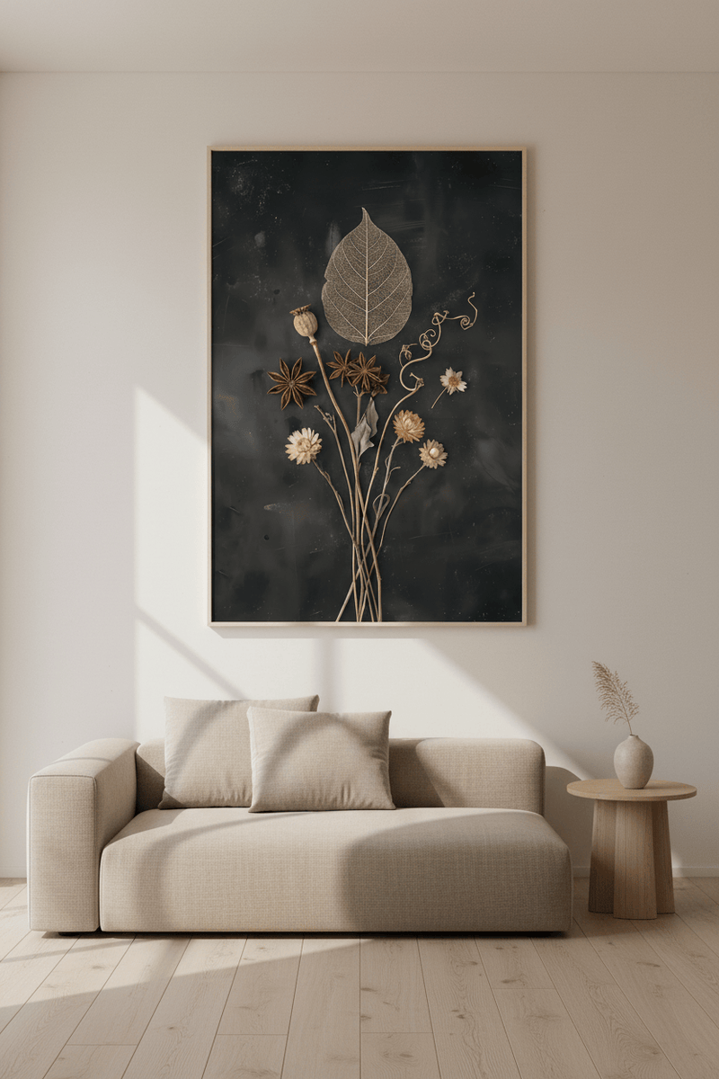 Dried Botanical Seed Pod Print - Vintage Still Life - Cottagecore Wall Art
